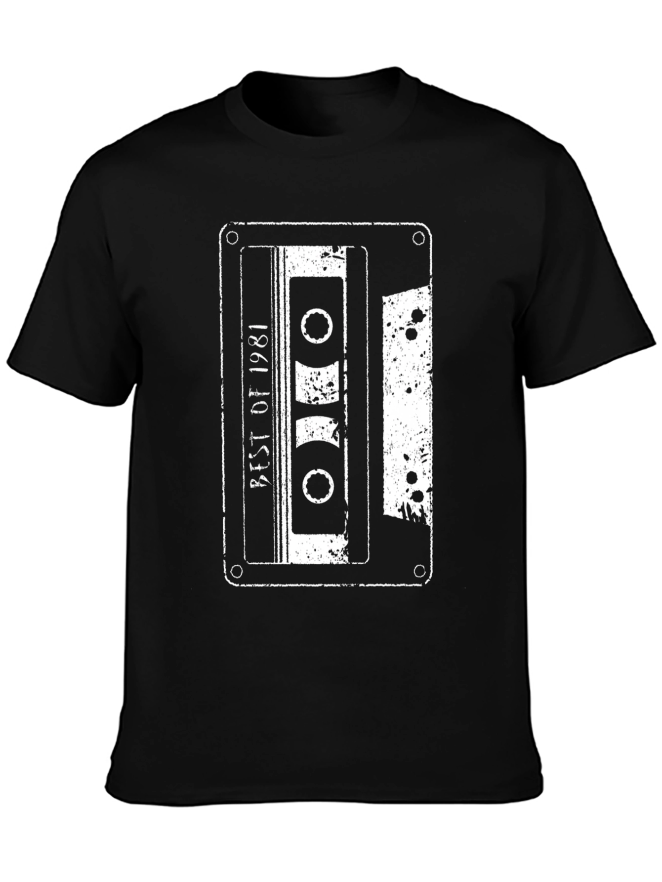 Black Vintage Cassette Tape Black Graphic Tee view 3