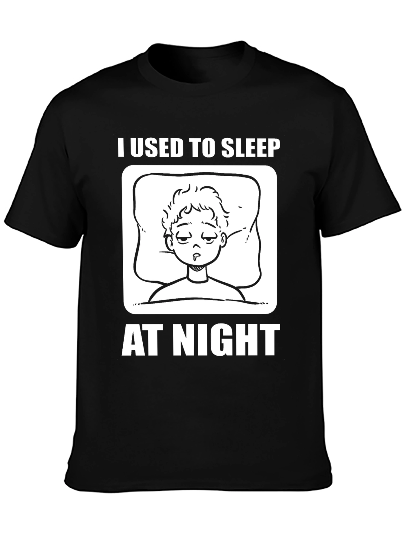 Black I Used to Sleep at Night Graphic T-Shirt - Black Cotton view 3