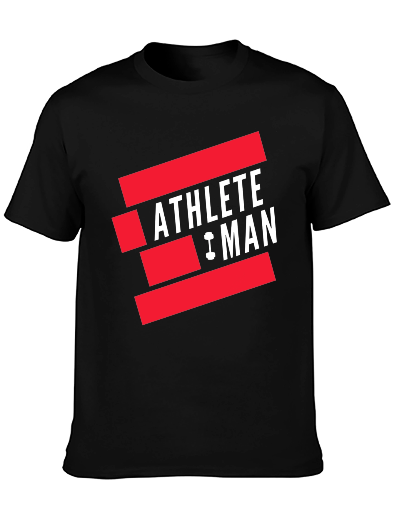 Black Athlete Man Graphic T-Shirt - Black view 3