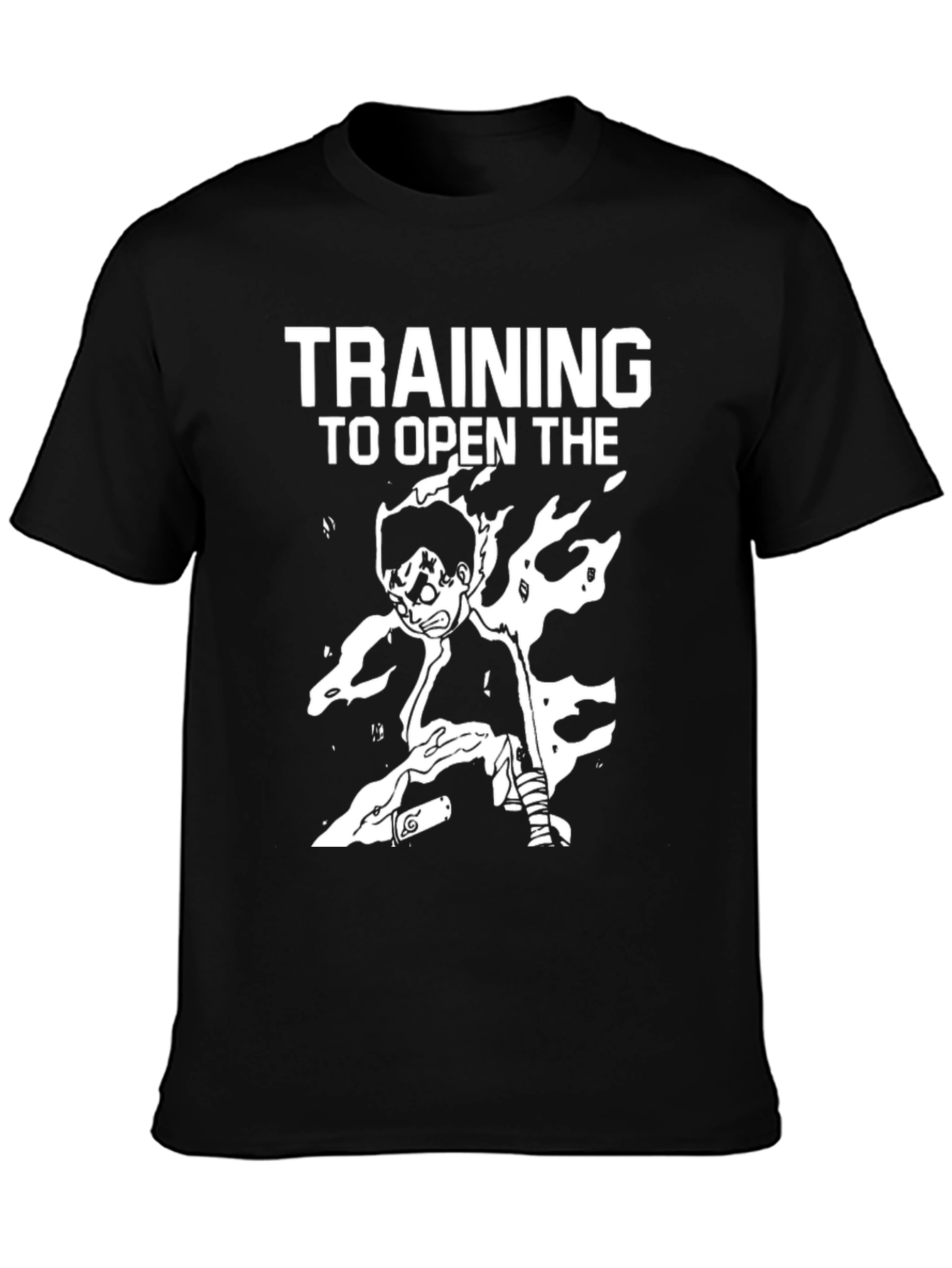 Black Anime Training T-Shirt view 3