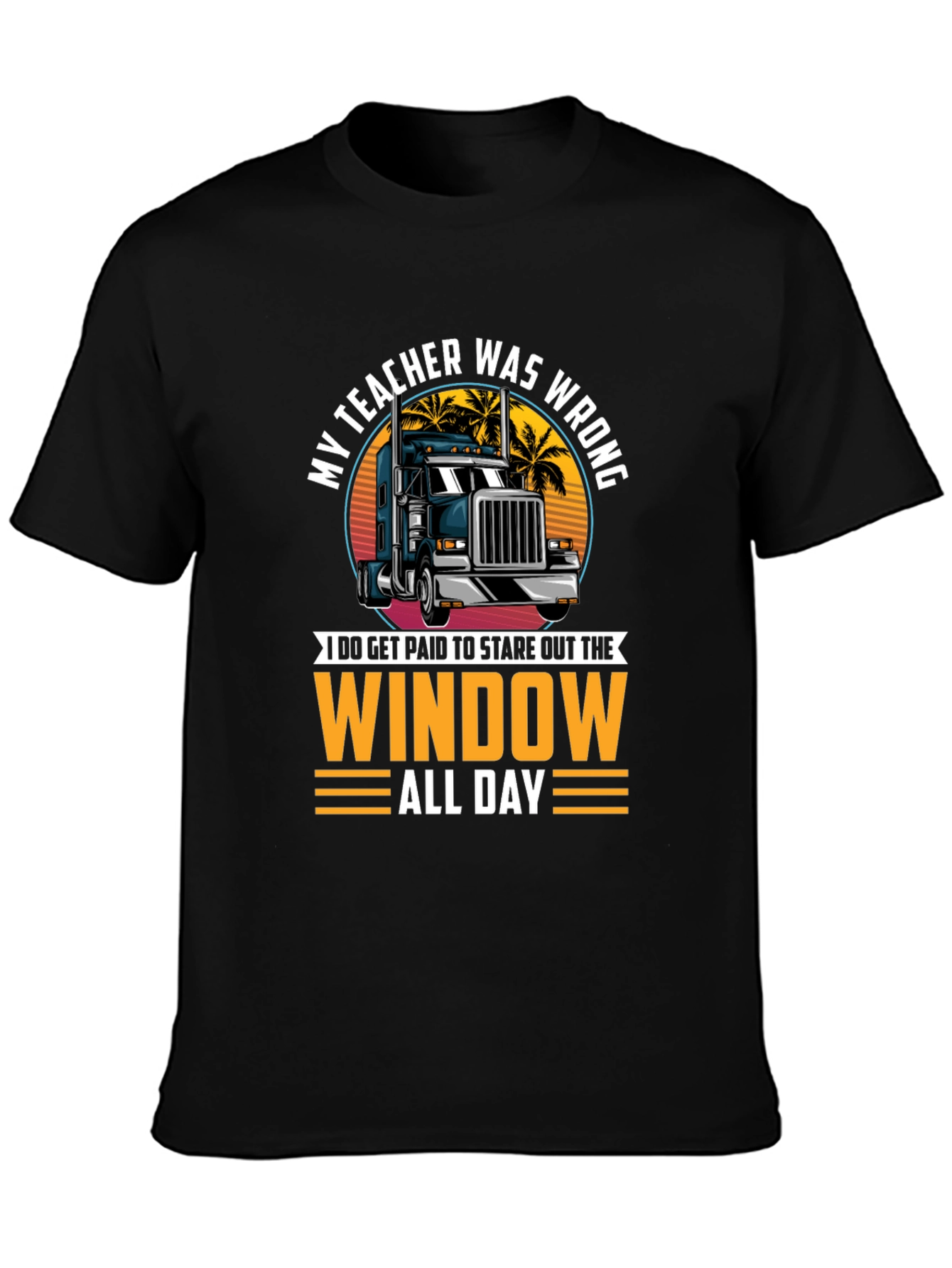 Black My Teacher Was Wrong Trucker T-Shirt view 3