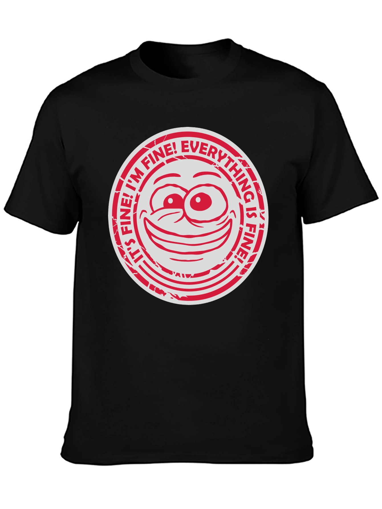 Black It's Fine! Graphic Tee - Everything Is Fine! Funny Humor T-Shirt view 3