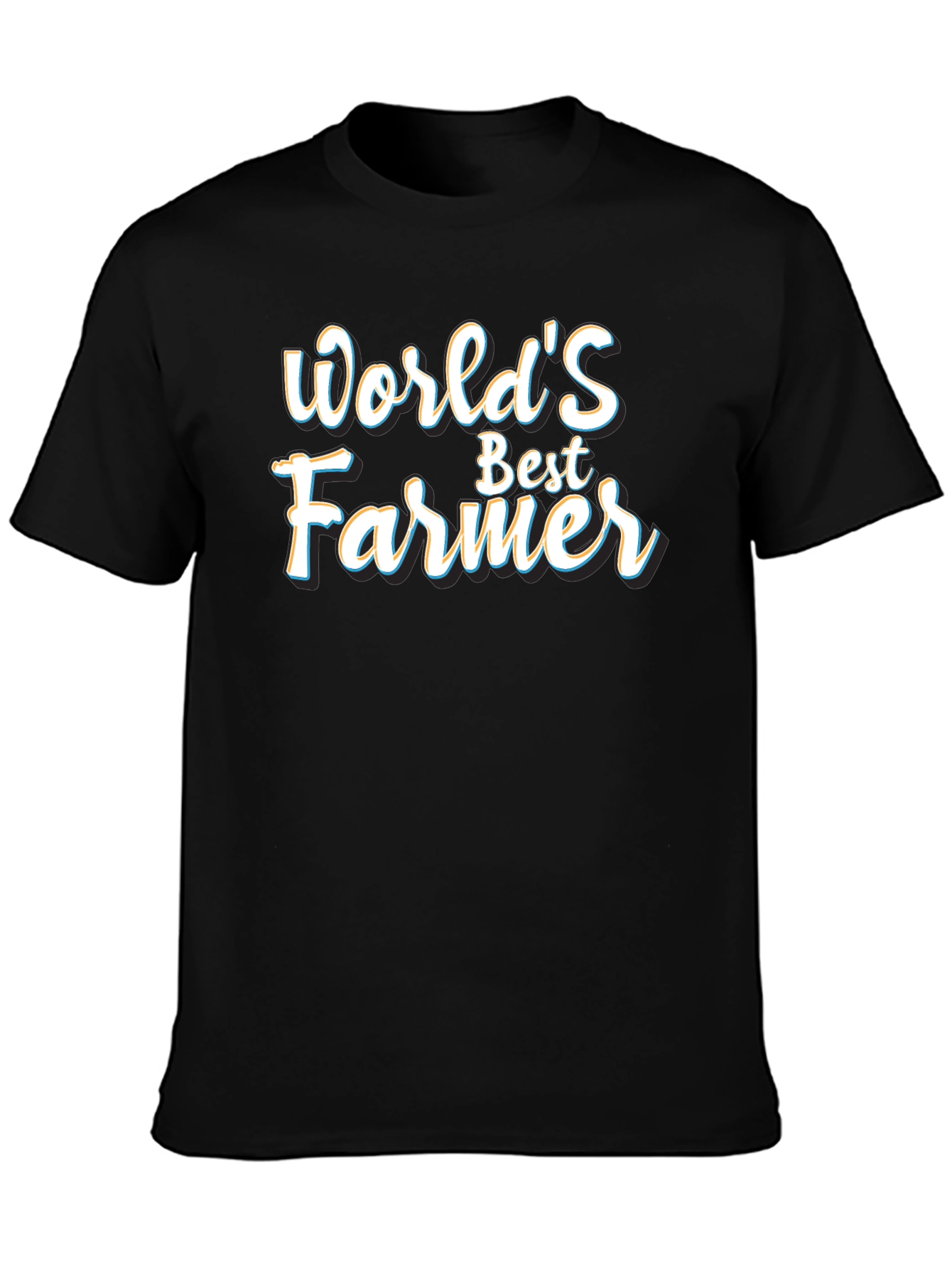 Black World's Best Farmer Black Graphic T-Shirt view 3