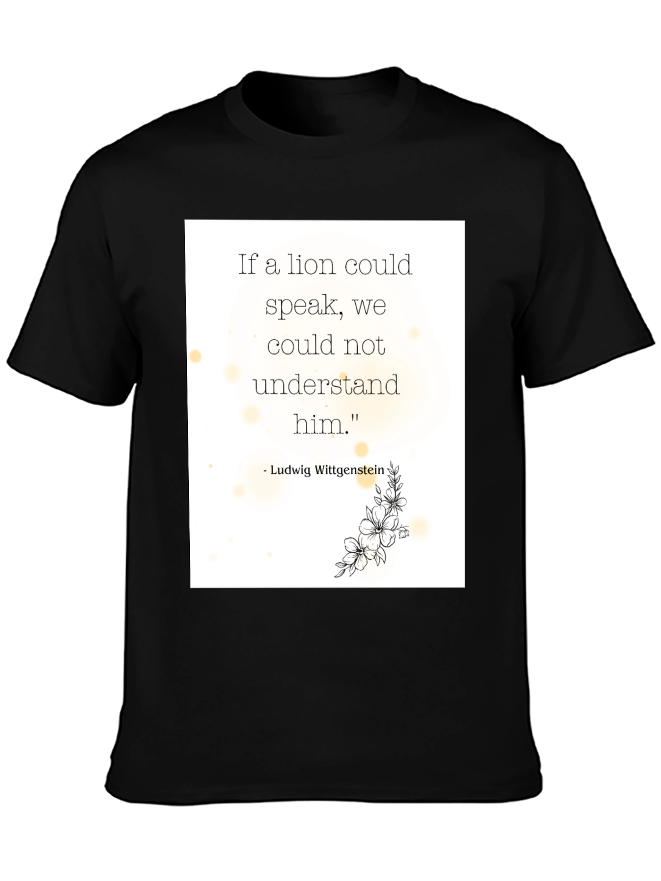 Black Philosophical Lion Quote T-Shirt view 3
