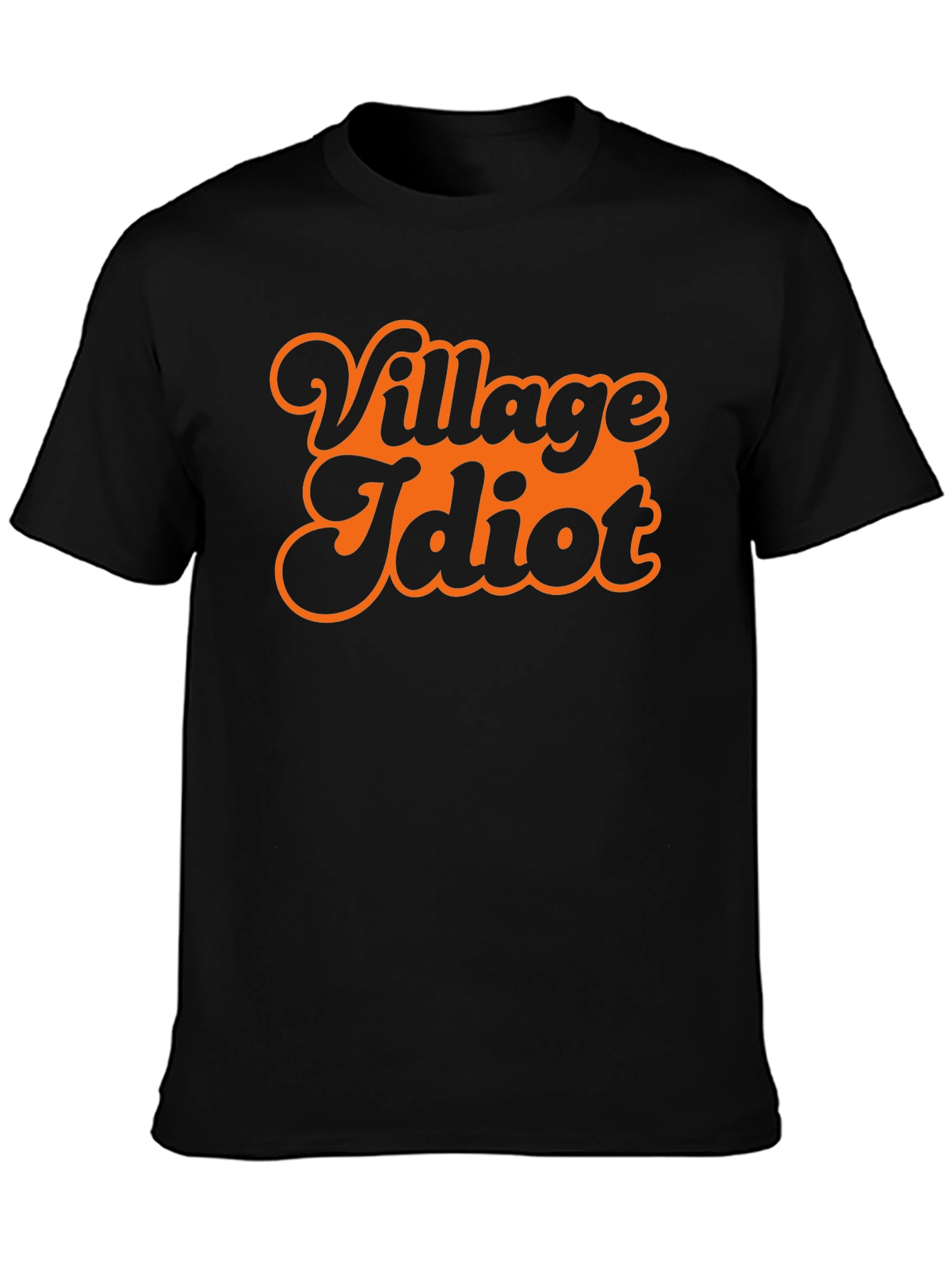 Black Village Idiot Graphic Tee - Retro Style Black T-Shirt view 3