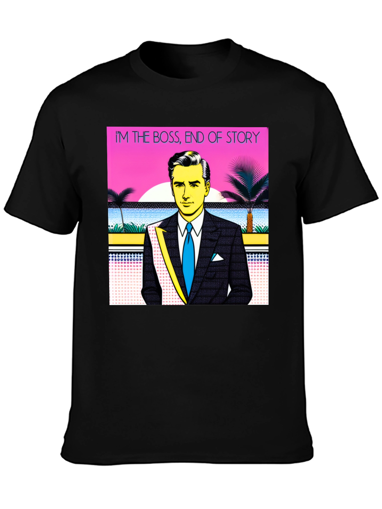 Black I'm The Boss Men's Graphic T-Shirt view 3
