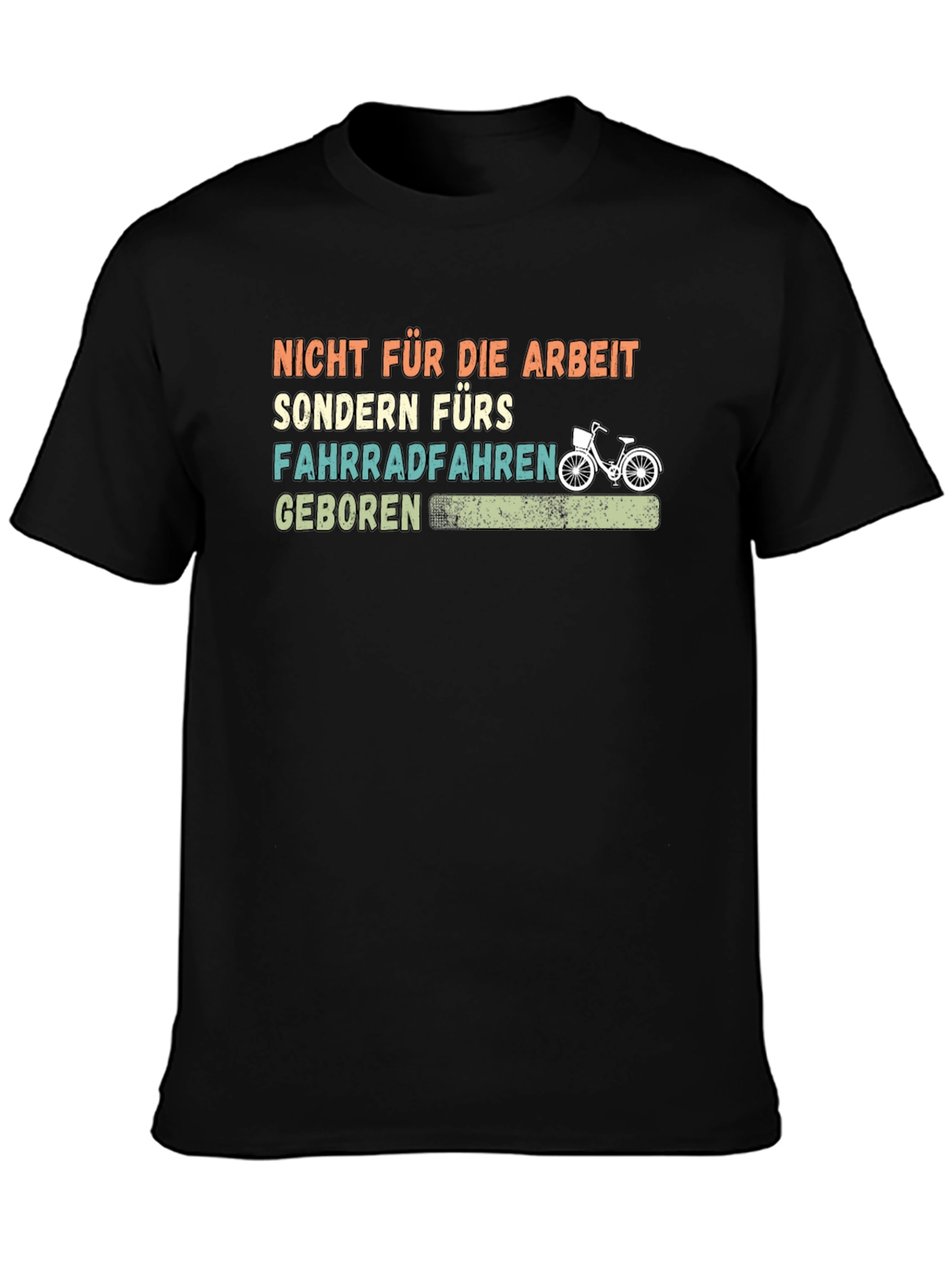 Black Born to Bike T-Shirt - Funny Cycling Tee view 3