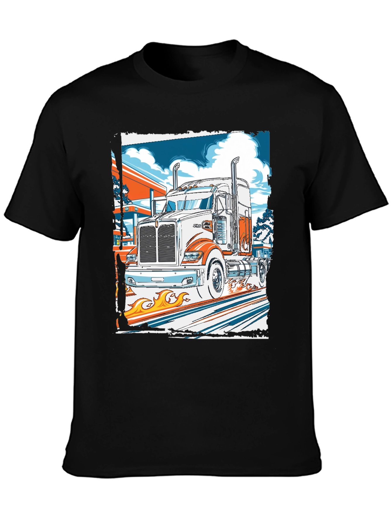 Black Truck Graphic Print Tee view 3