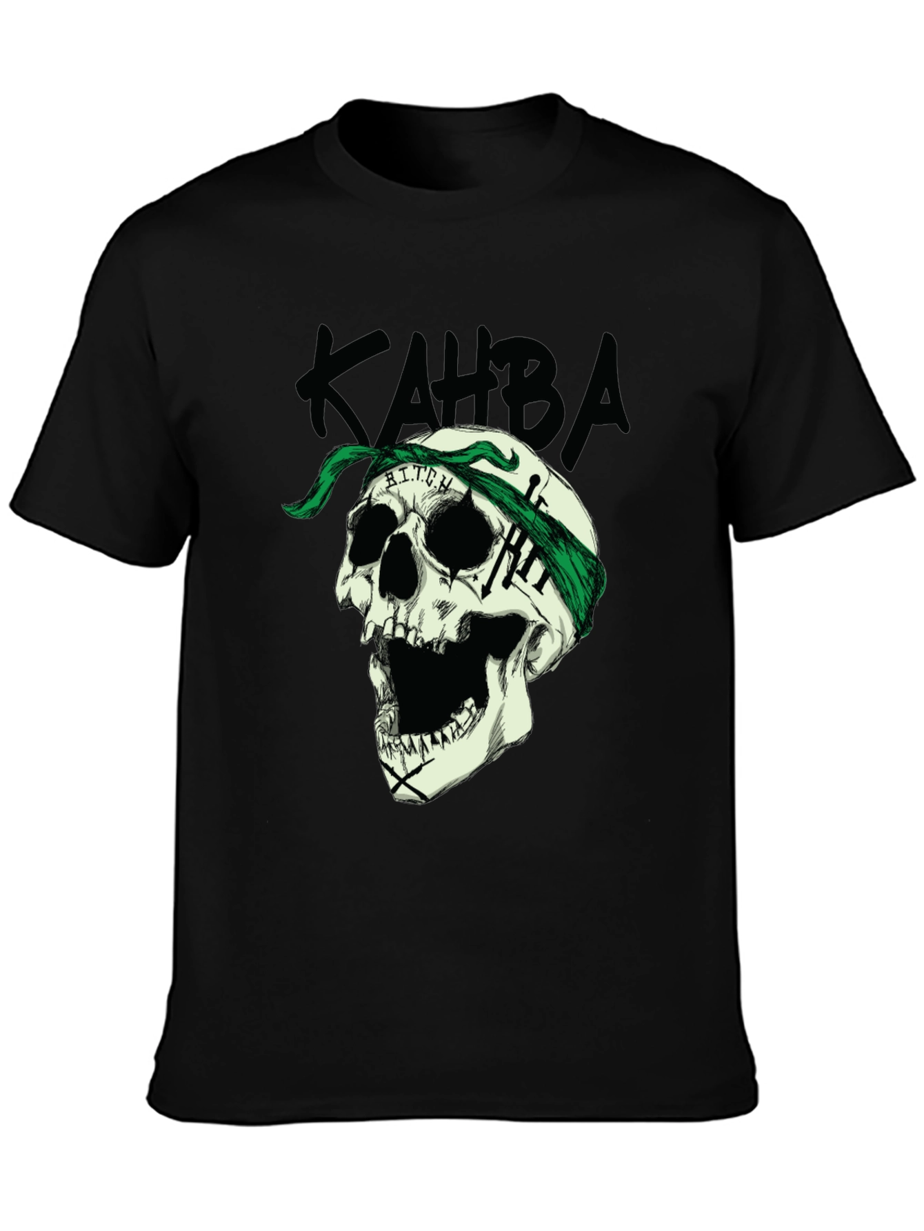 Black Skull Graphic Print Tee - Edgy Style view 3