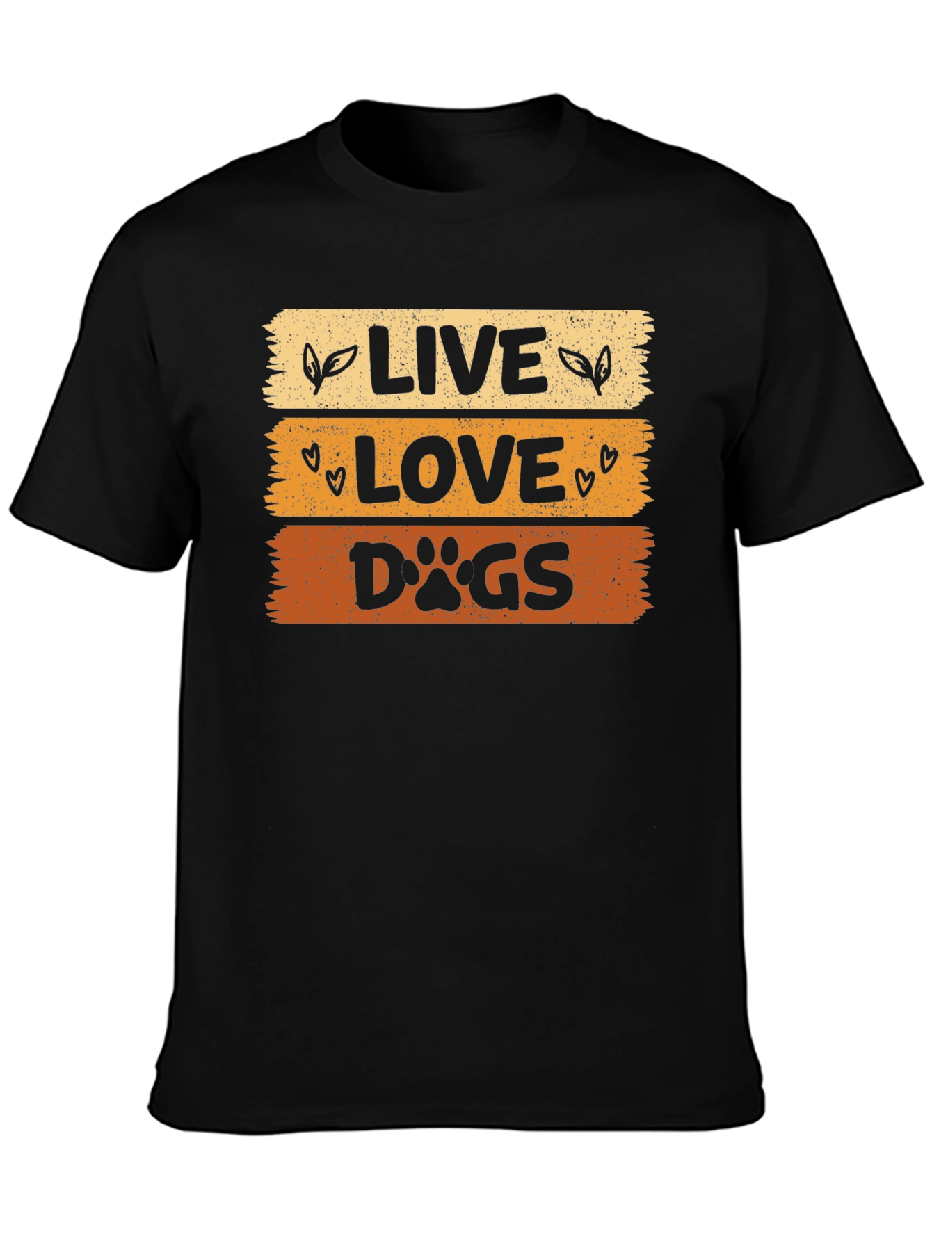Black Live Love Dogs T-Shirt - Stylish Pet Lover Tee view 3