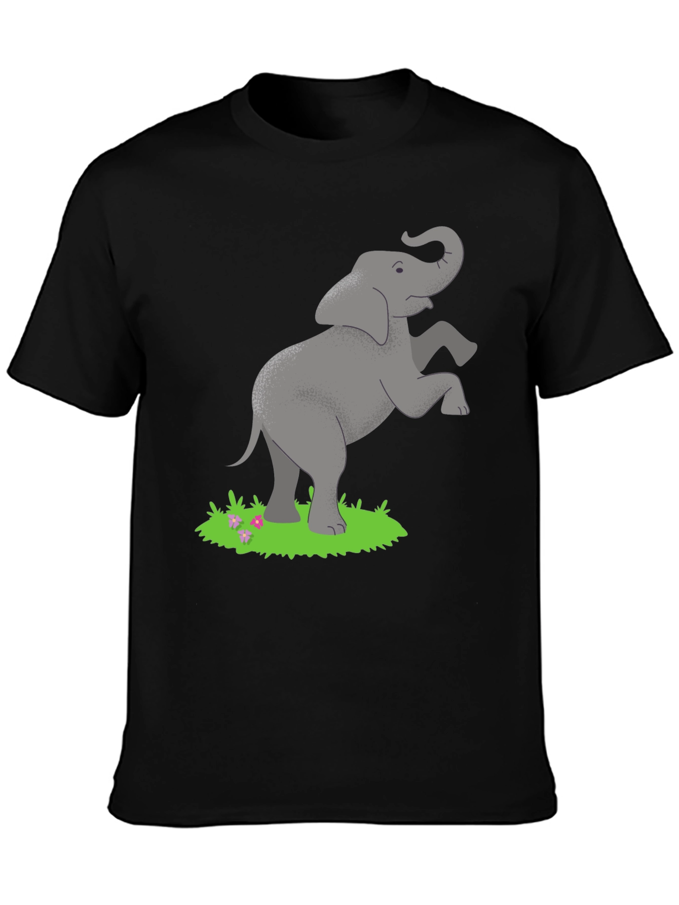 Black Elephant Graphic Tee - Classic Black Cotton Comfort view 3