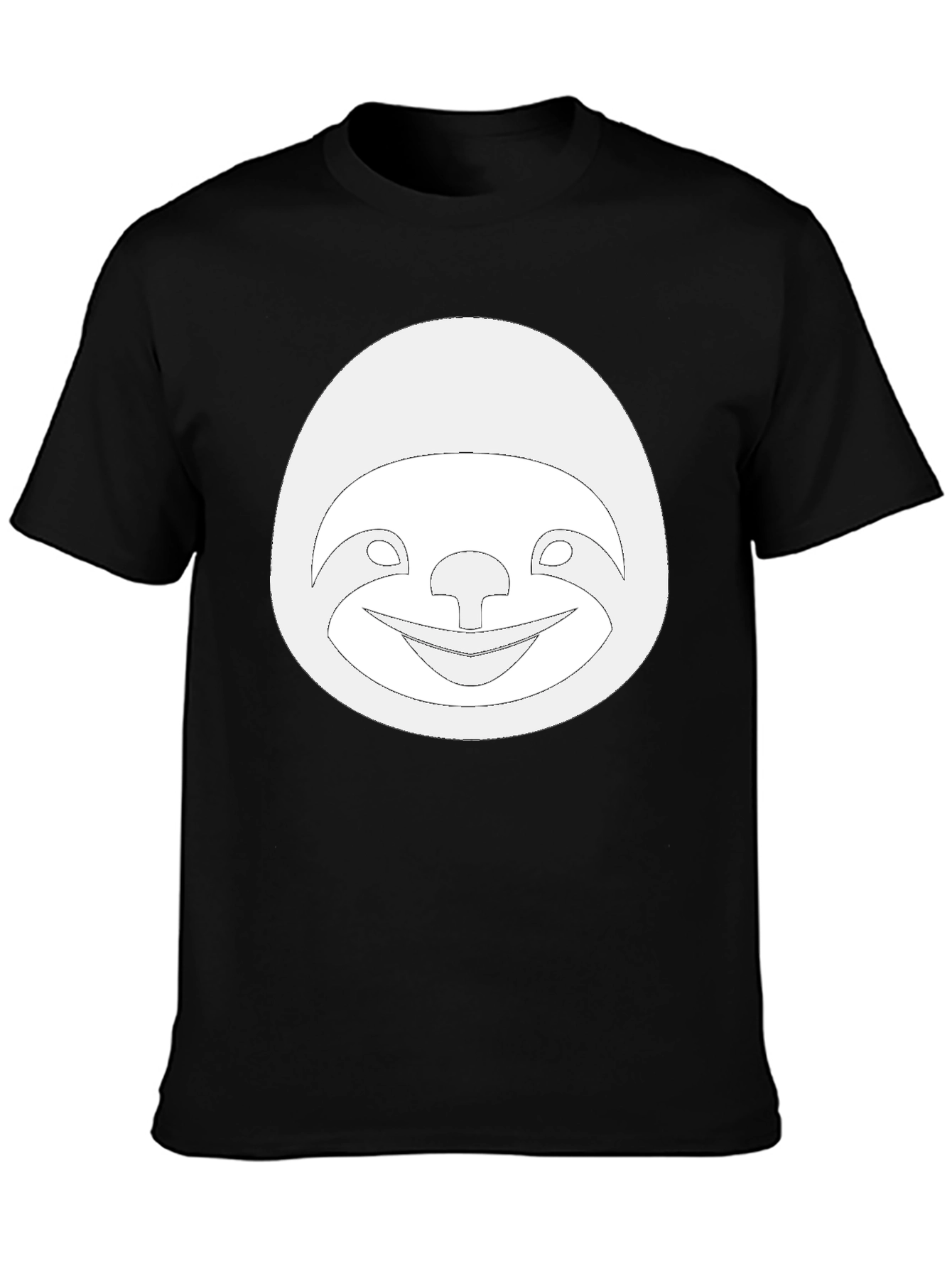 Black Funny Sloth Graphic Tee - Casual Black T-Shirt view 3
