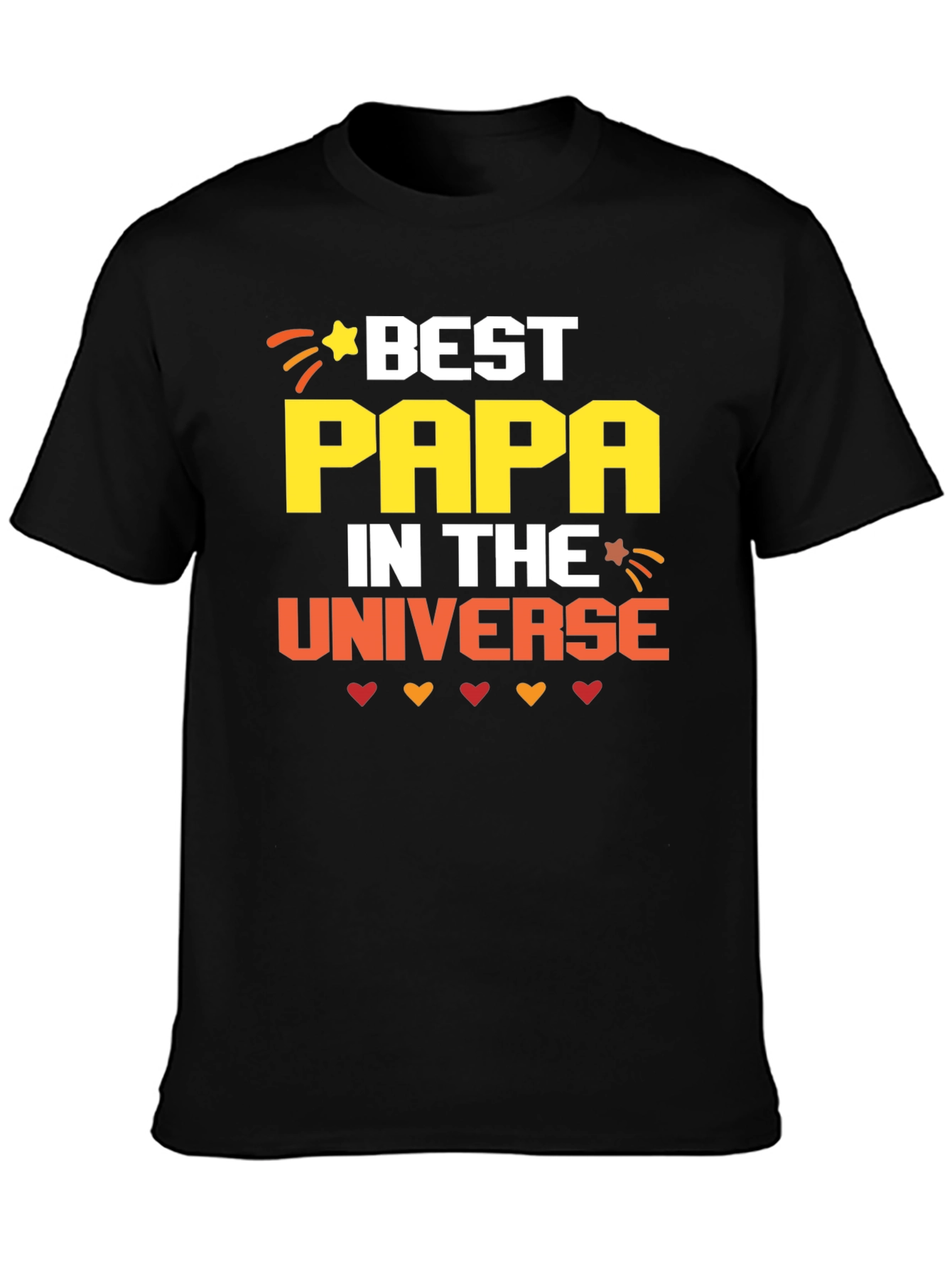 Black Best Papa in the Universe Graphic Tee view 3