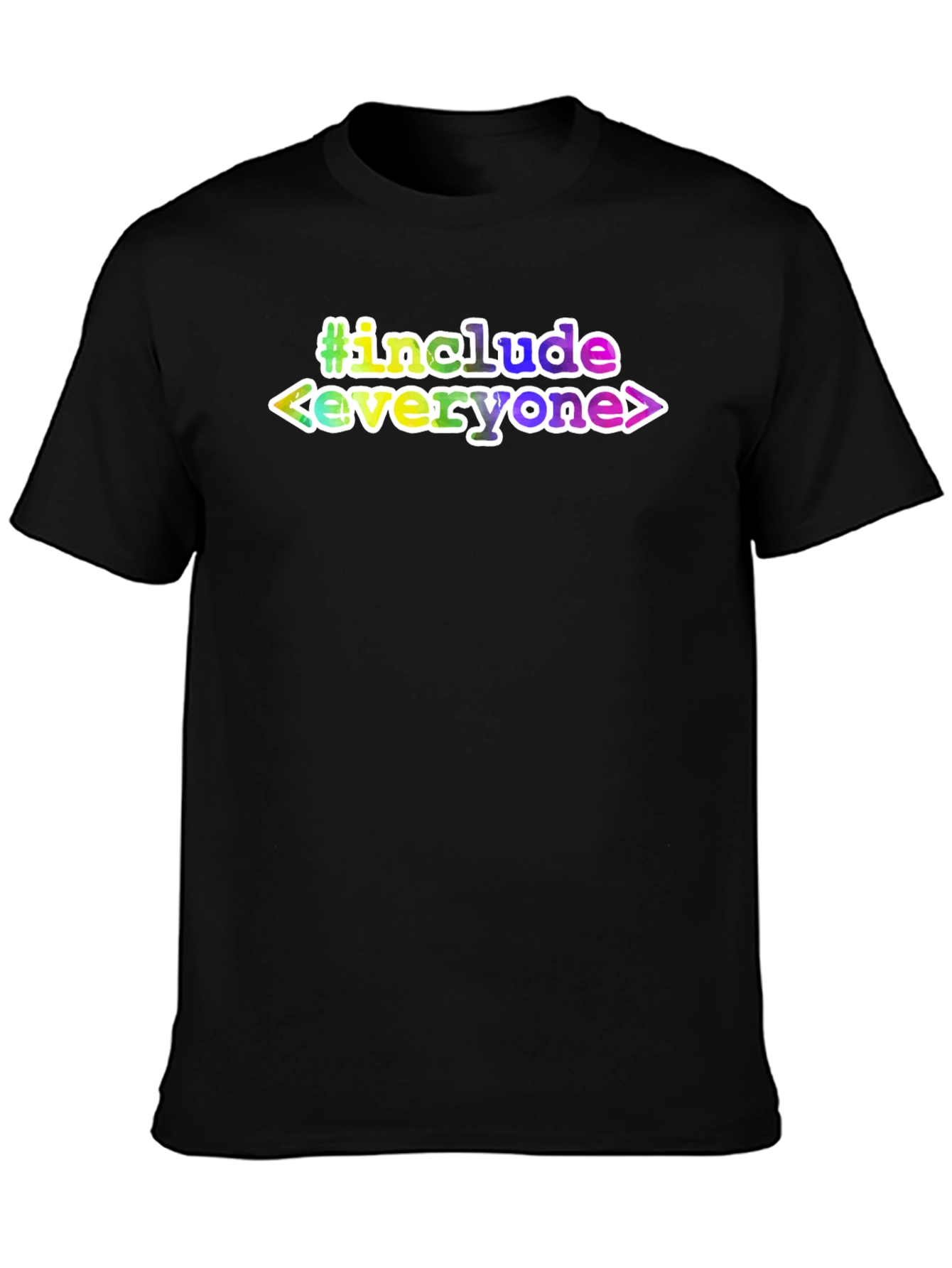 Black #include Everyone T-Shirt - Black Tee view 3
