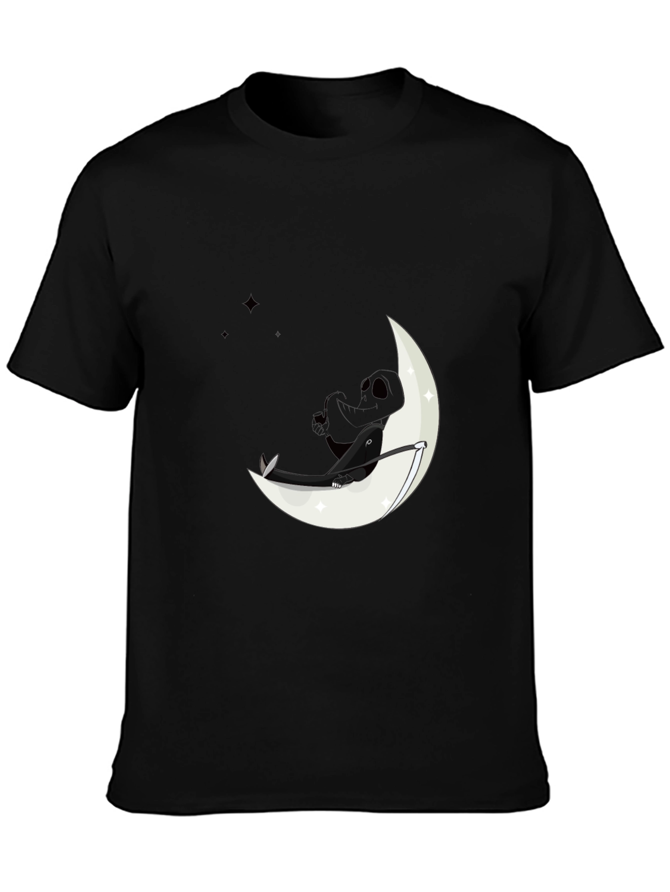 Black Moon Dreamer Graphic Tee - Black Cotton Comfort view 3