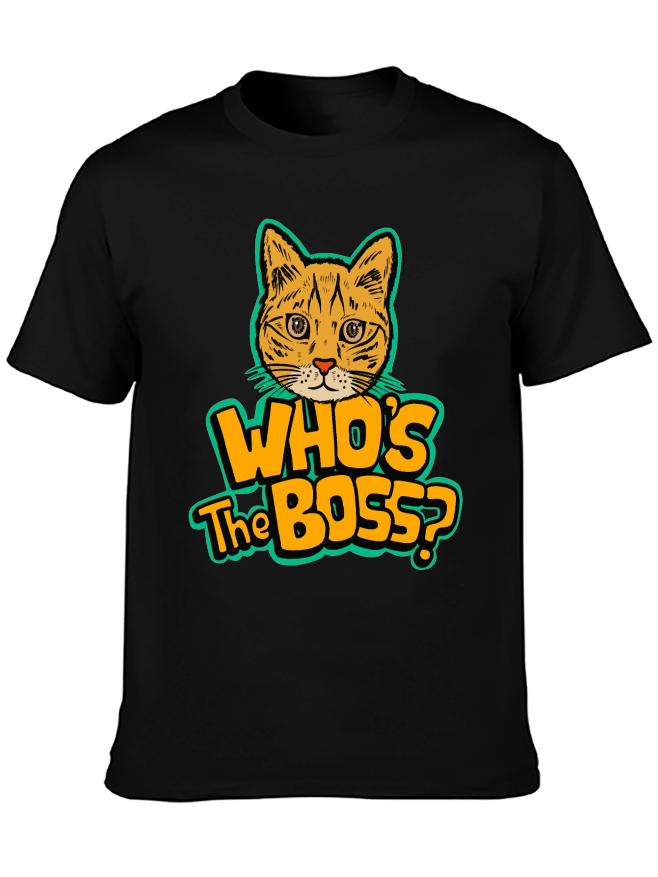 Black Who's the Boss Cat Graphic Tee view 3