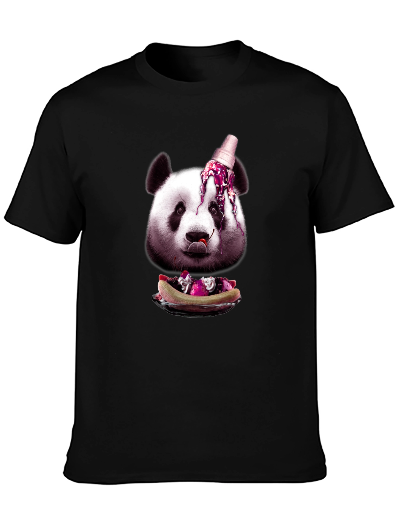 Black Panda Ice Cream Graphic Tee view 3