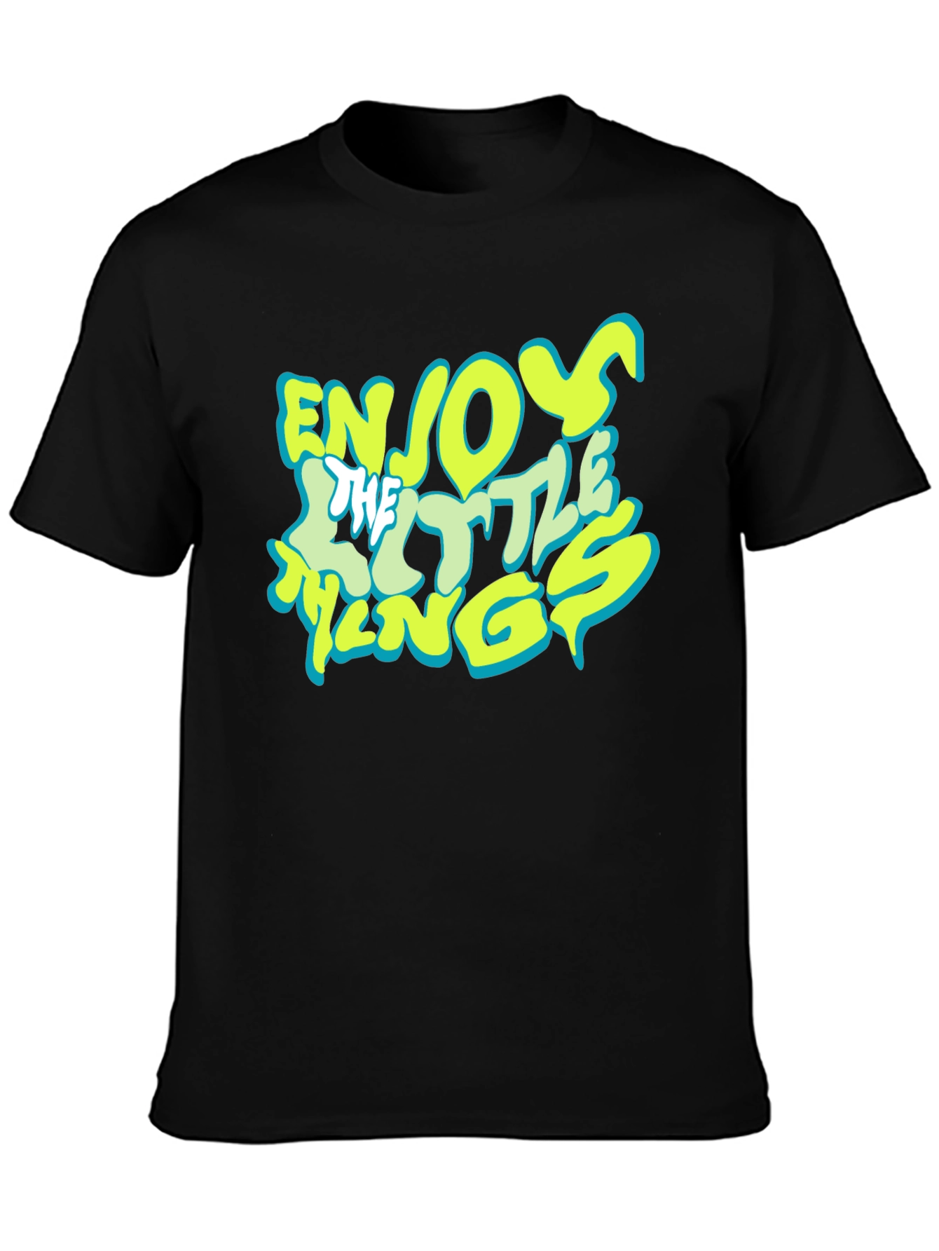 Black Enjoy The Little Things Black Graphic Tee view 3