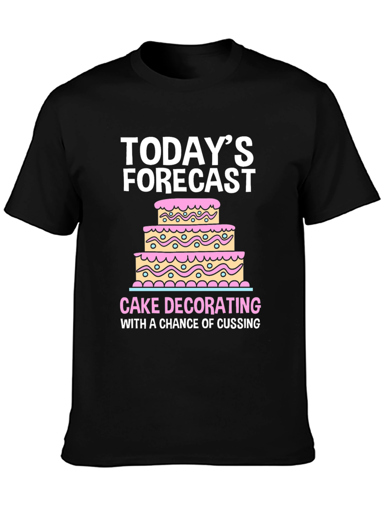 Black Cake Decorating Forecast T-Shirt view 3