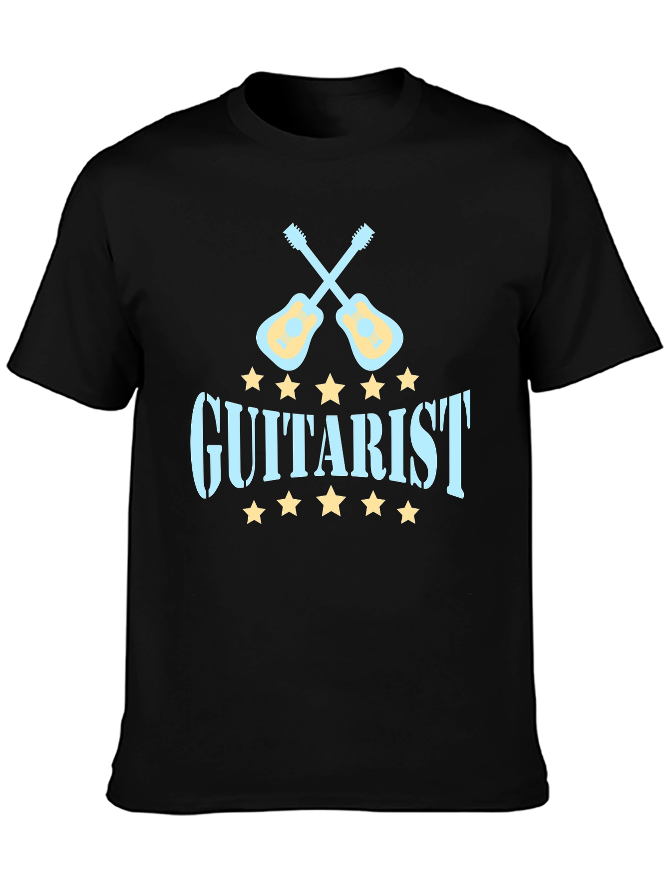 Black Guitarist Tee - Cool Music Lover T-Shirt view 3