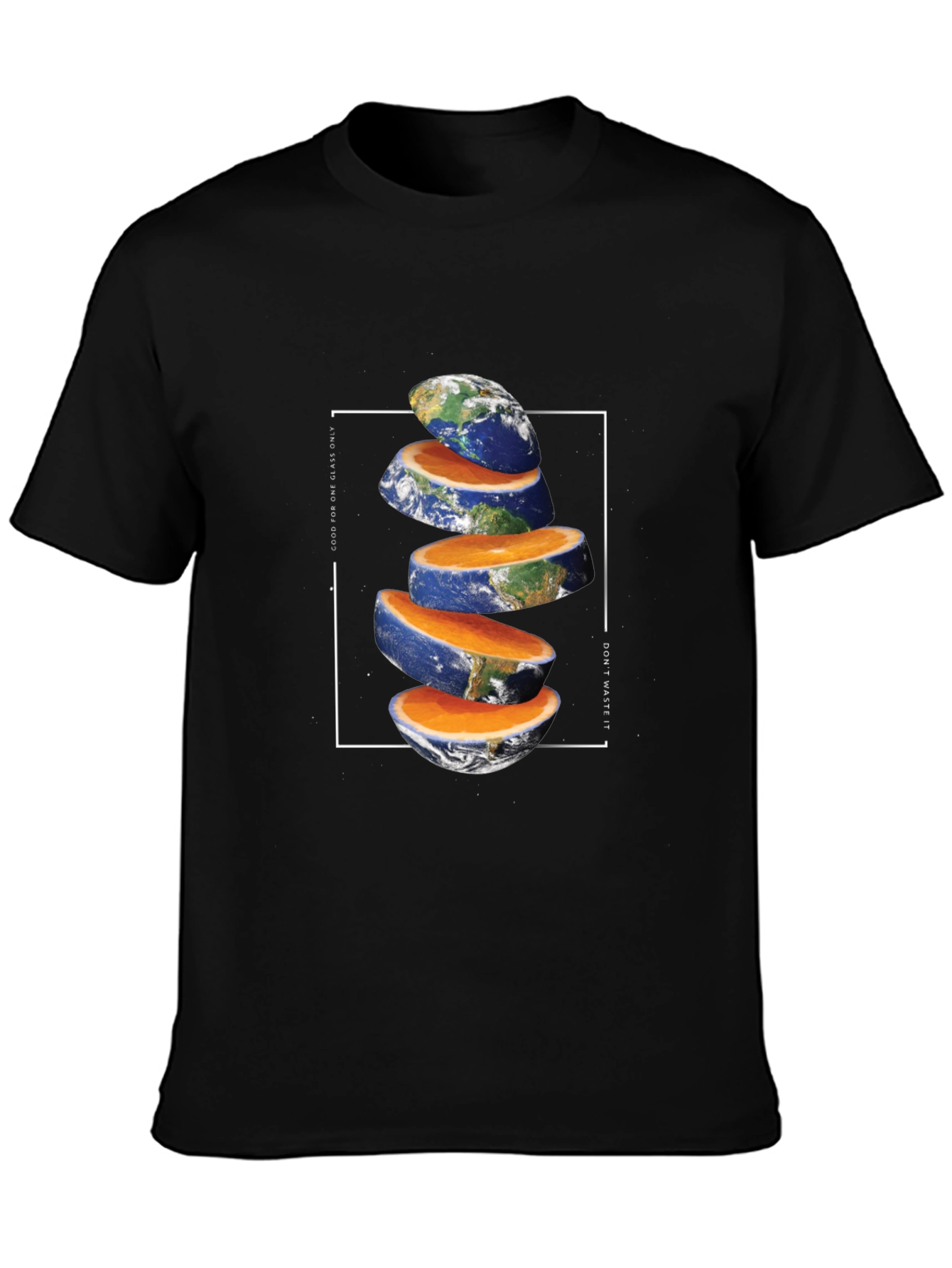 Black Sliced Earth Graphic Tee - Unique Environmental Design view 3