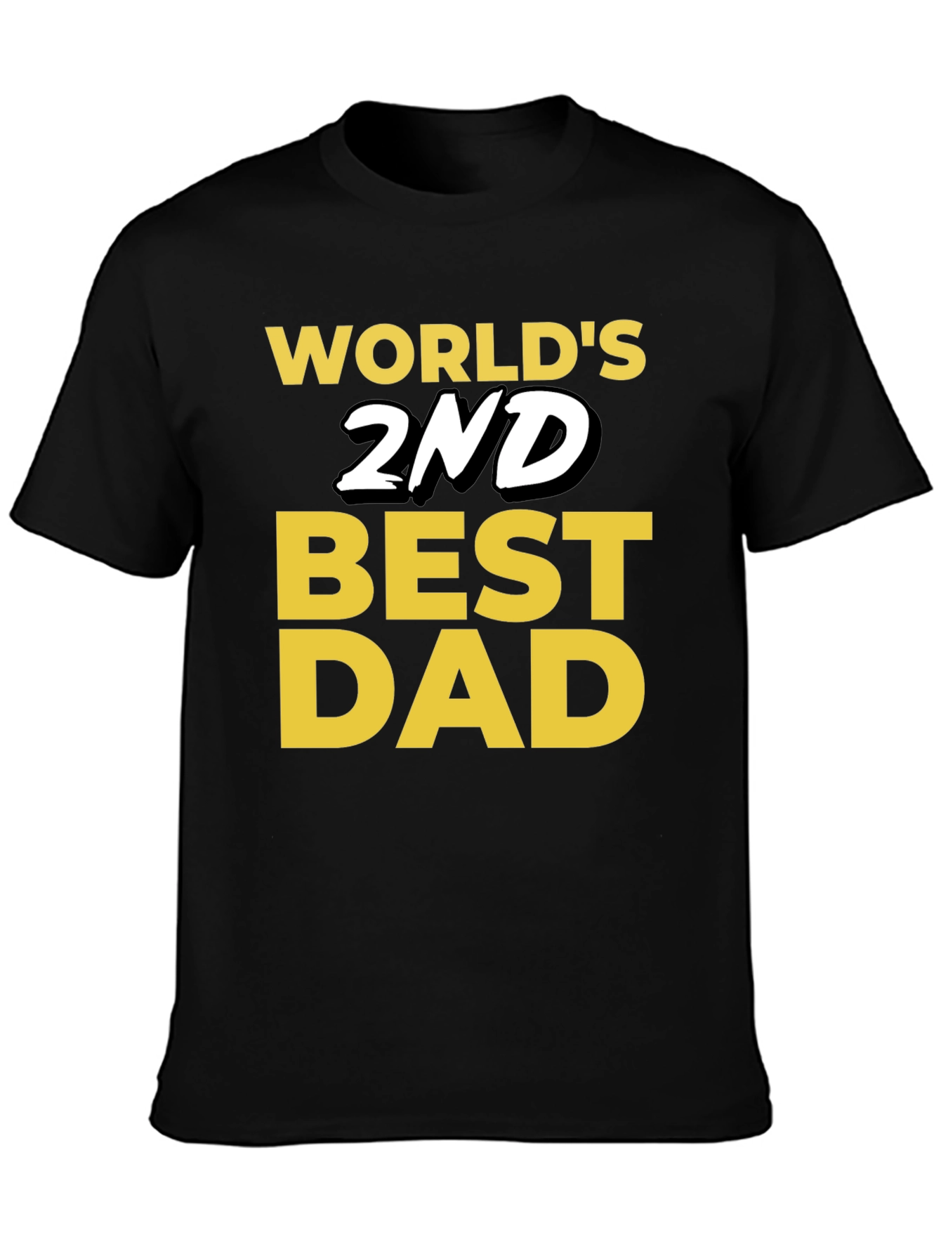 Black World's 2nd Best Dad T-Shirt - Funny Father's Day Gift view 3