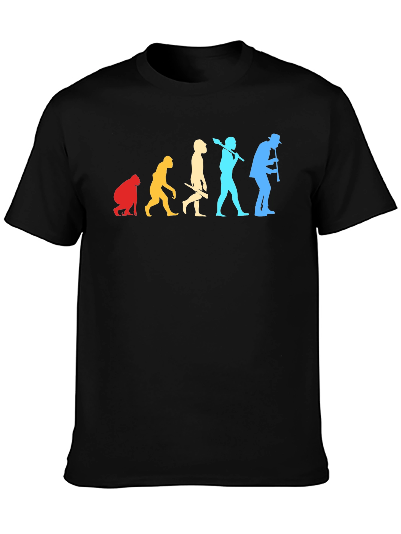 Black Evolution of Music T-Shirt view 3