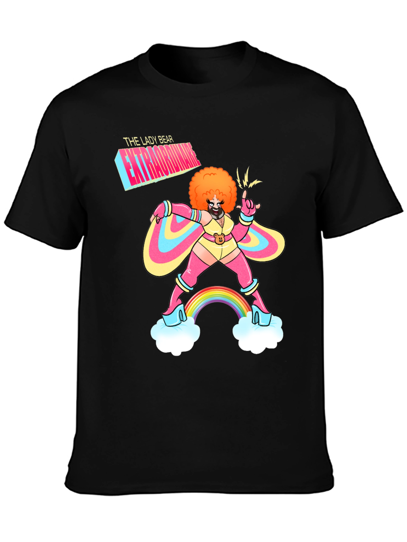 Black The Lady Bear Extraordinaire Graphic Tee view 3