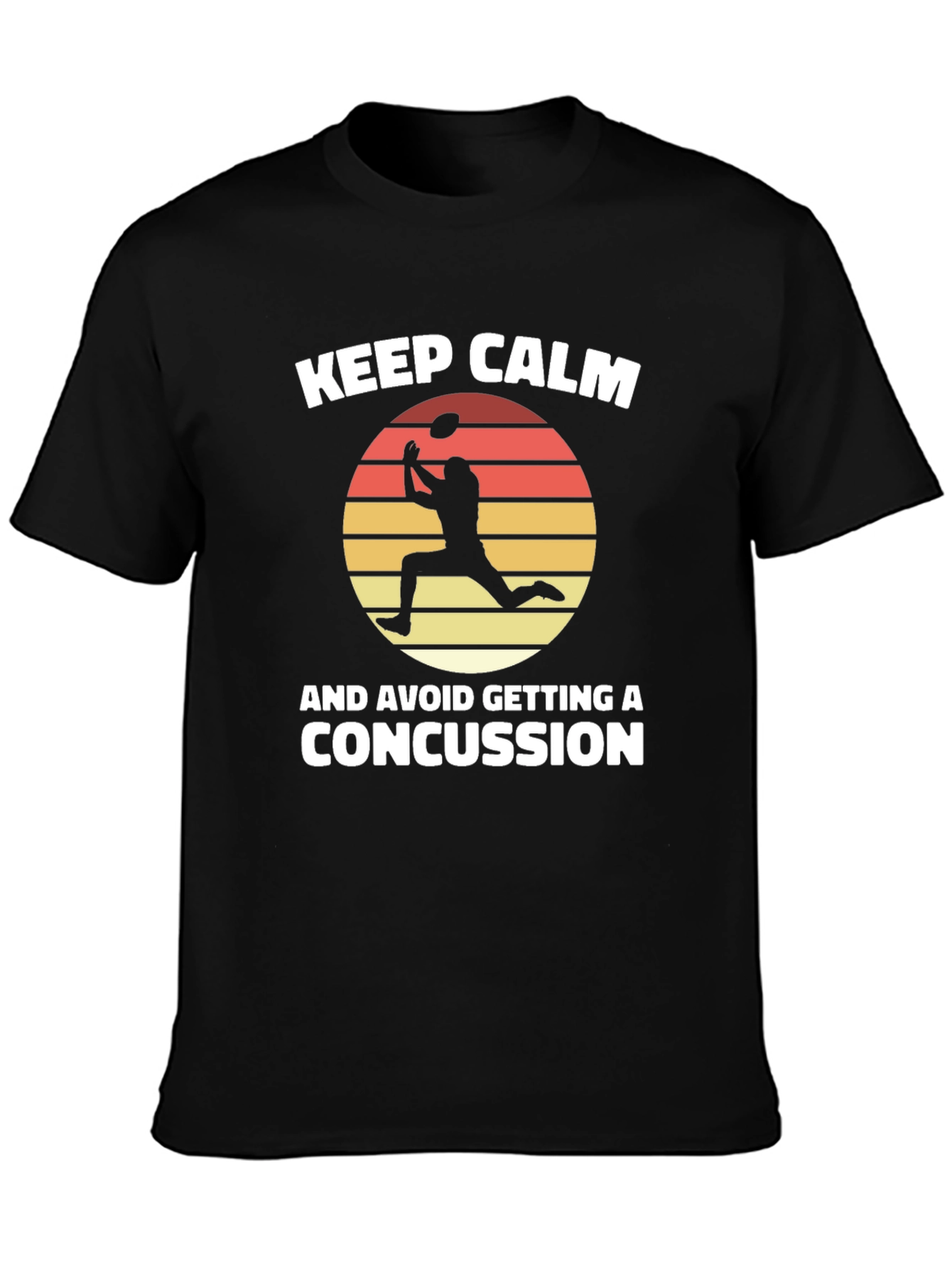Black Keep Calm Football Black T-Shirt view 3
