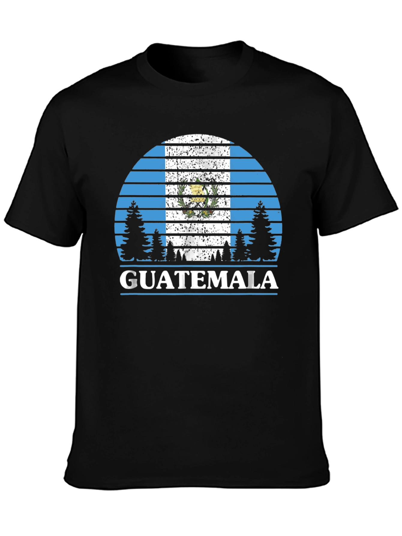 Black Guatemala Flag T-Shirt - Outdoor Design view 3