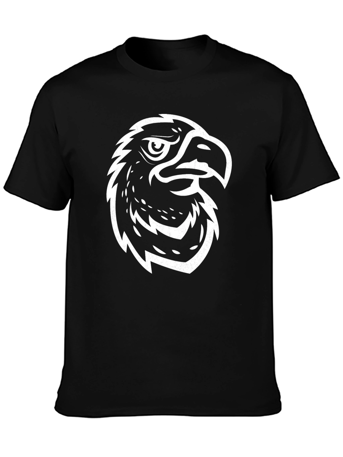 Black Bold Eagle Graphic Tee - Black Cotton Blend view 3