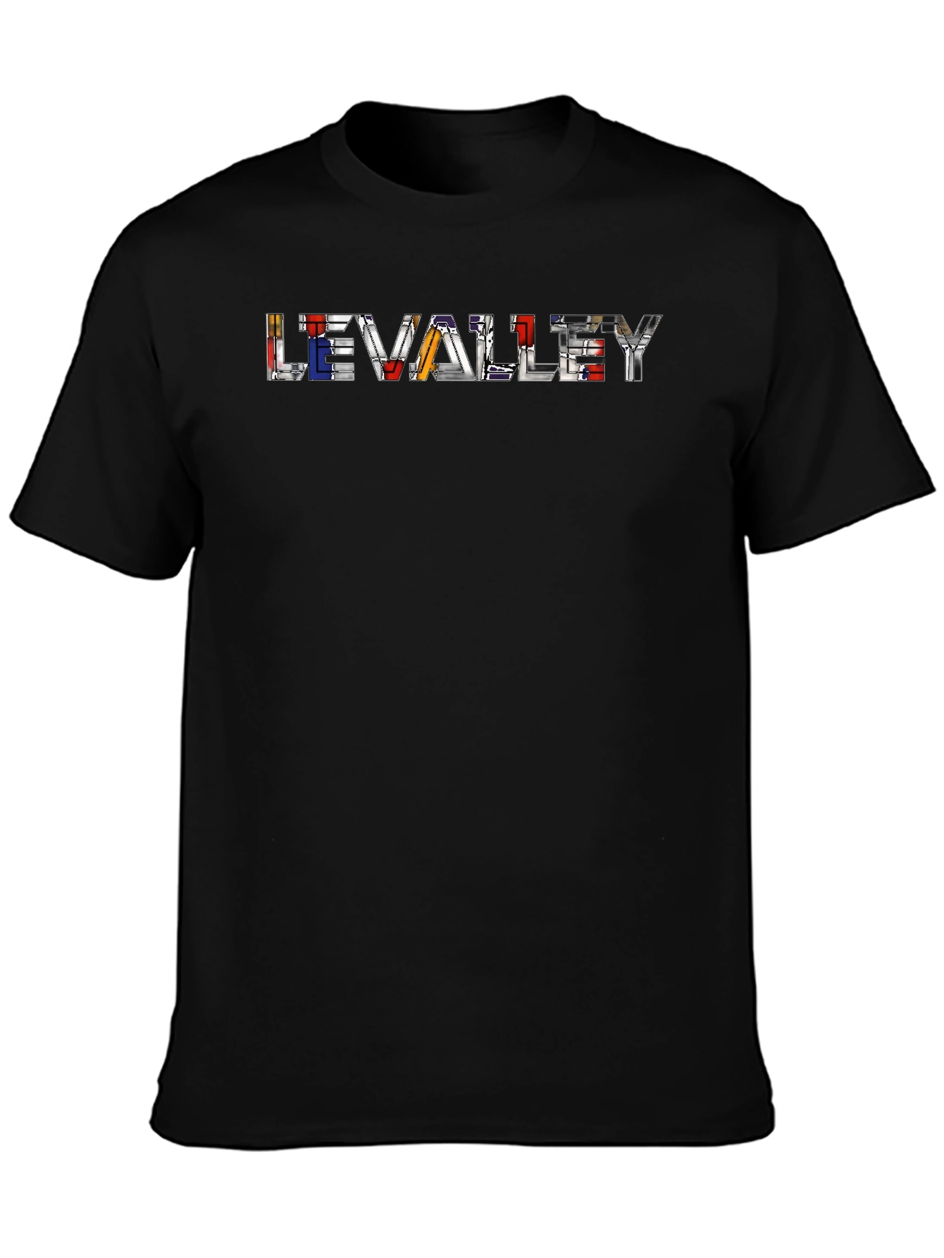 Black Levalley Graphic Print Black Tee view 3