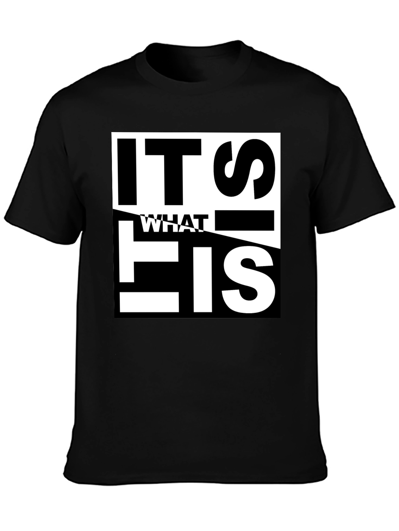 Black It Is What It Is Graphic Tee - Black Cotton Blend view 3