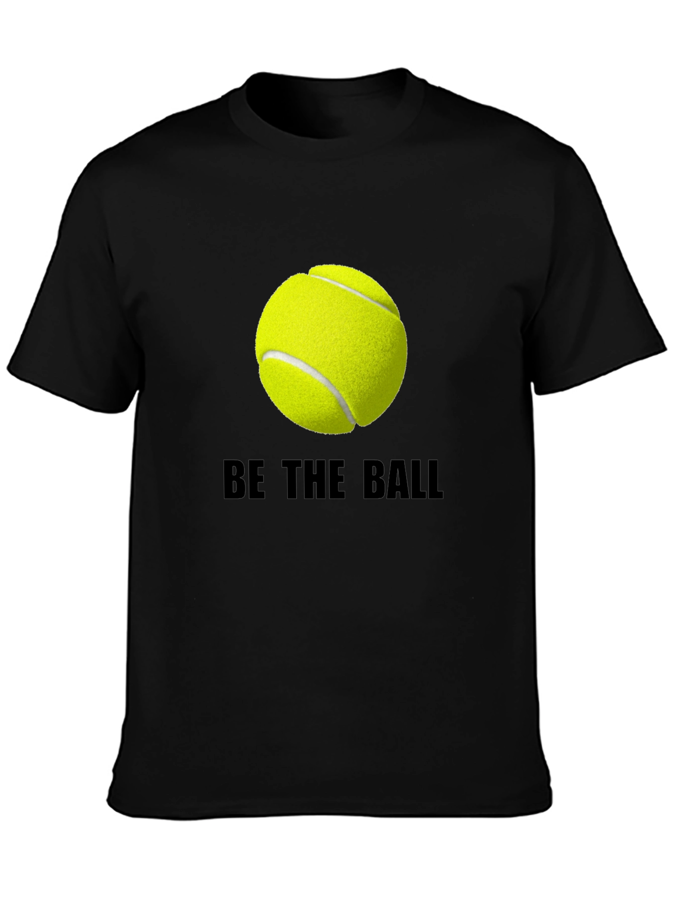 Black Be The Ball Tee: Tennis Graphic T-Shirt view 3