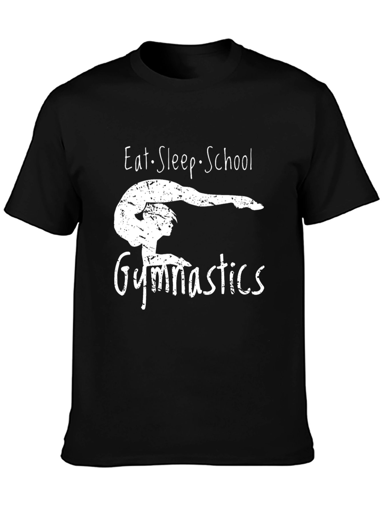Black Eat Sleep School Gymnastics Graphic Tee view 3