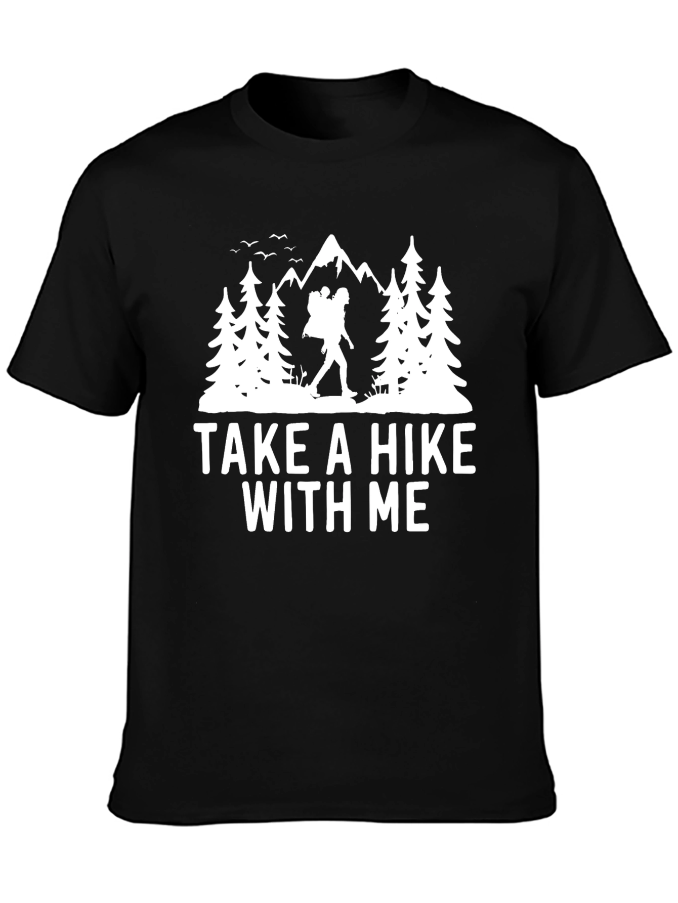 Black Take a Hike With Me Graphic Tee - Nature Adventure Shirt view 3