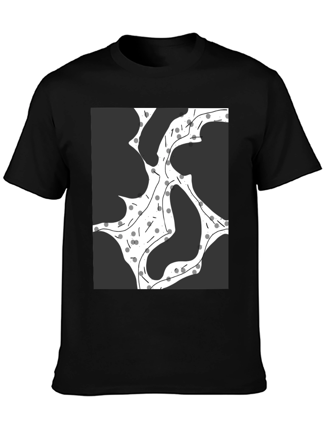 Black Abstract Graphic Print Black T-Shirt view 3