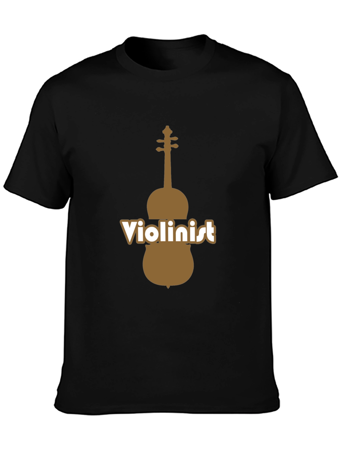 Black Violinist Graphic Tee - Black Cotton Blend T-Shirt view 3