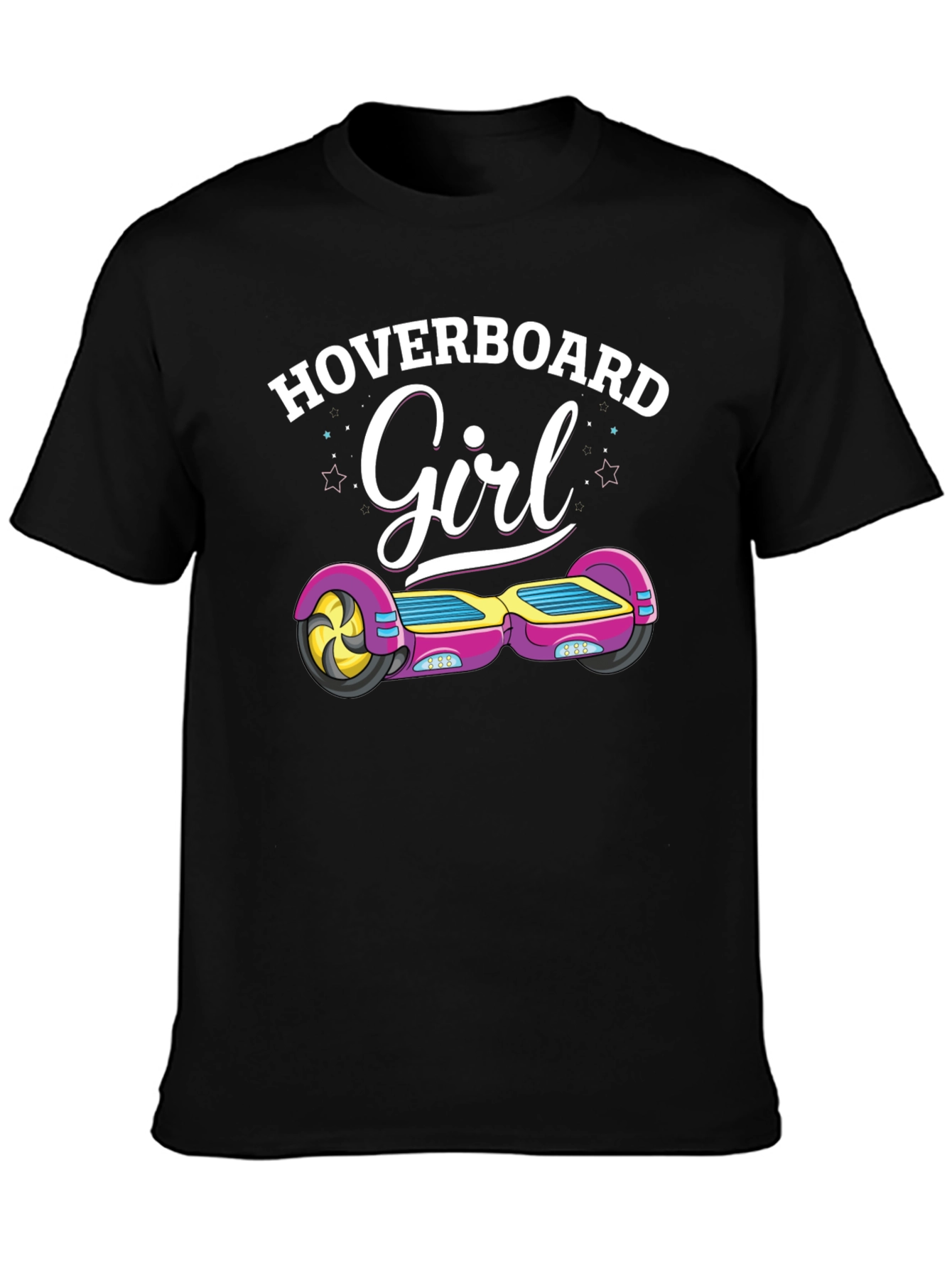 Black Hoverboard Girl T-Shirt view 3