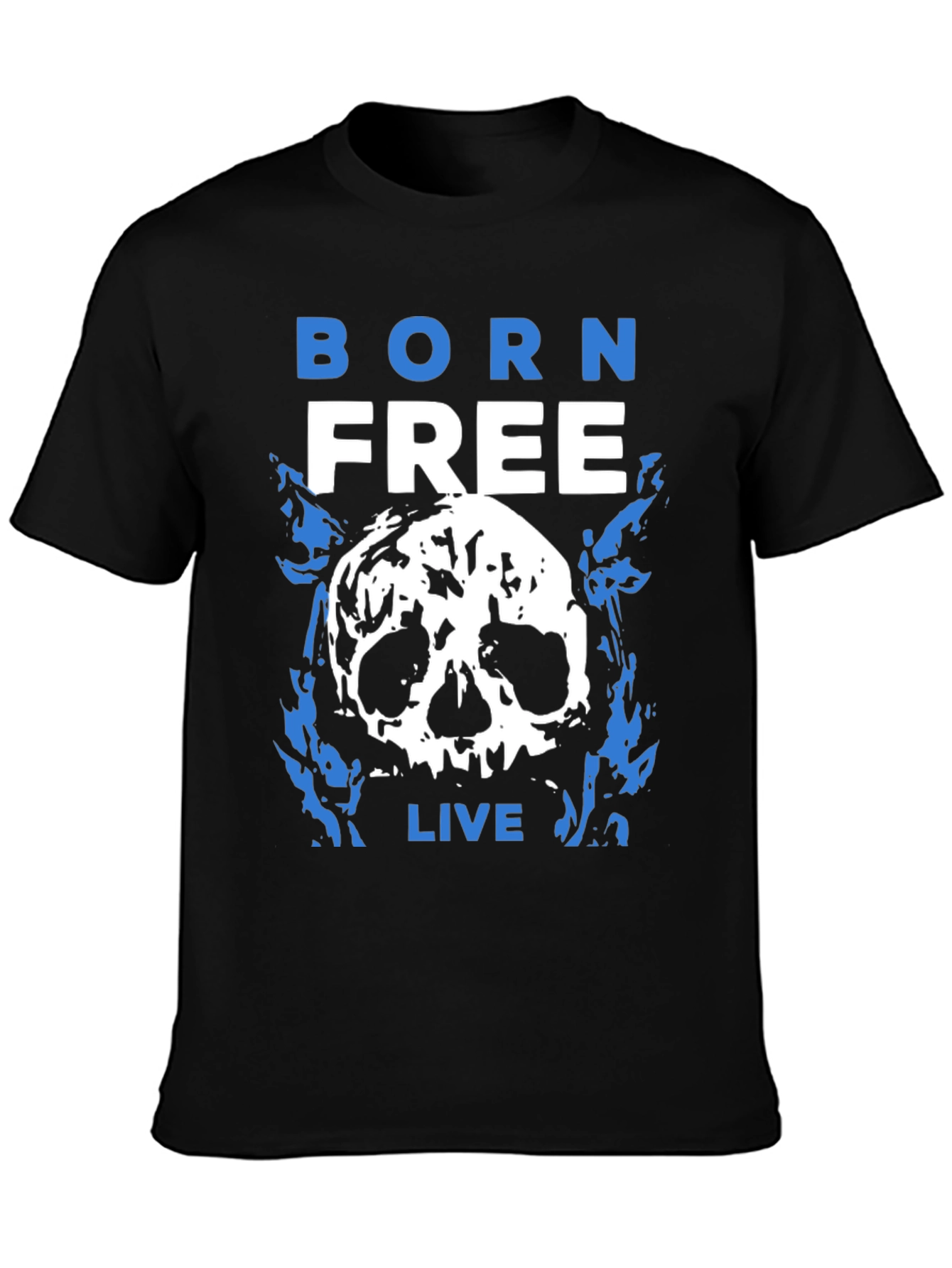 Black Born Free Skull Graphic T-Shirt - Black view 3