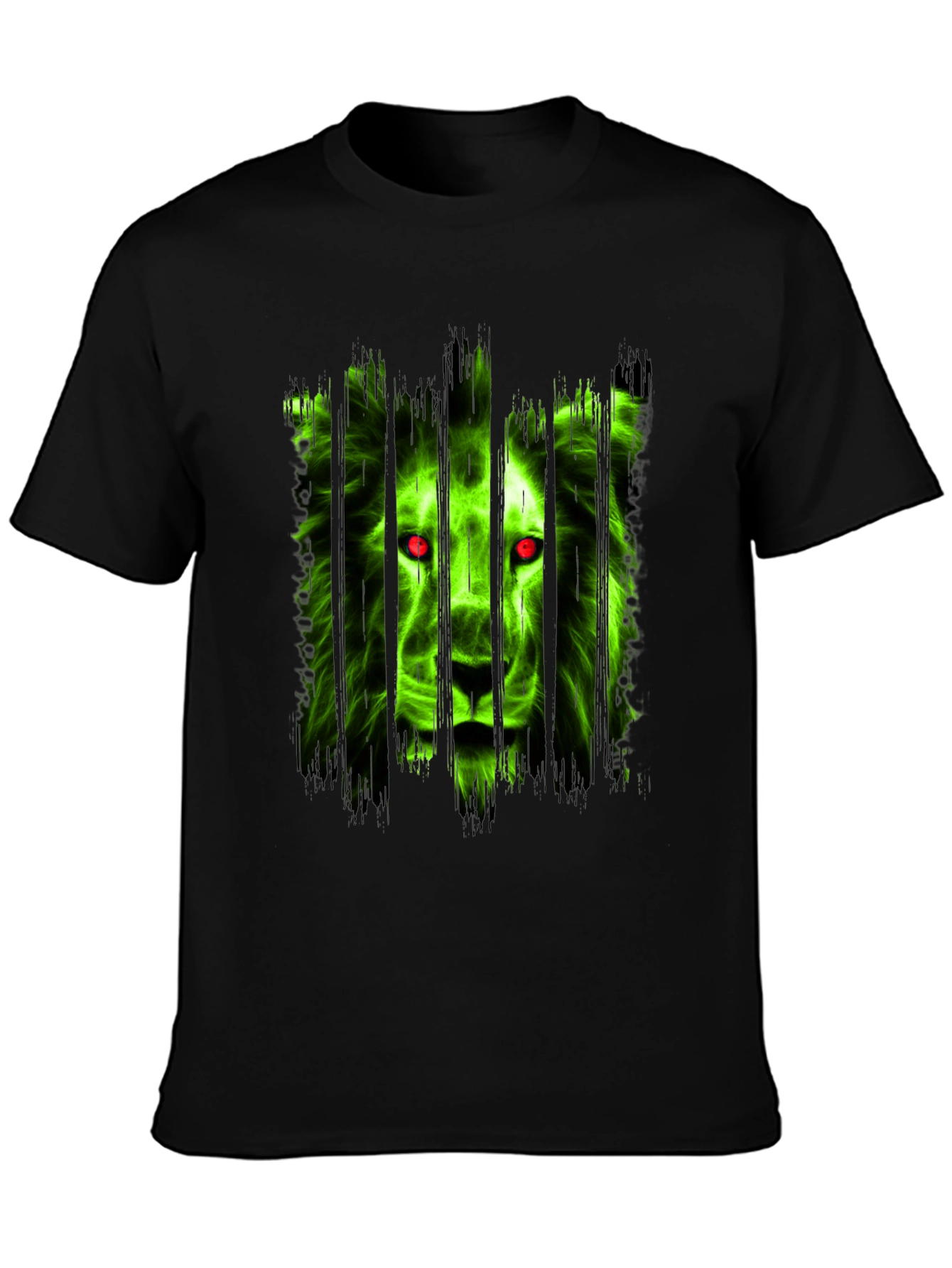 Black Men's Black Lion Graphic T-Shirt view 3