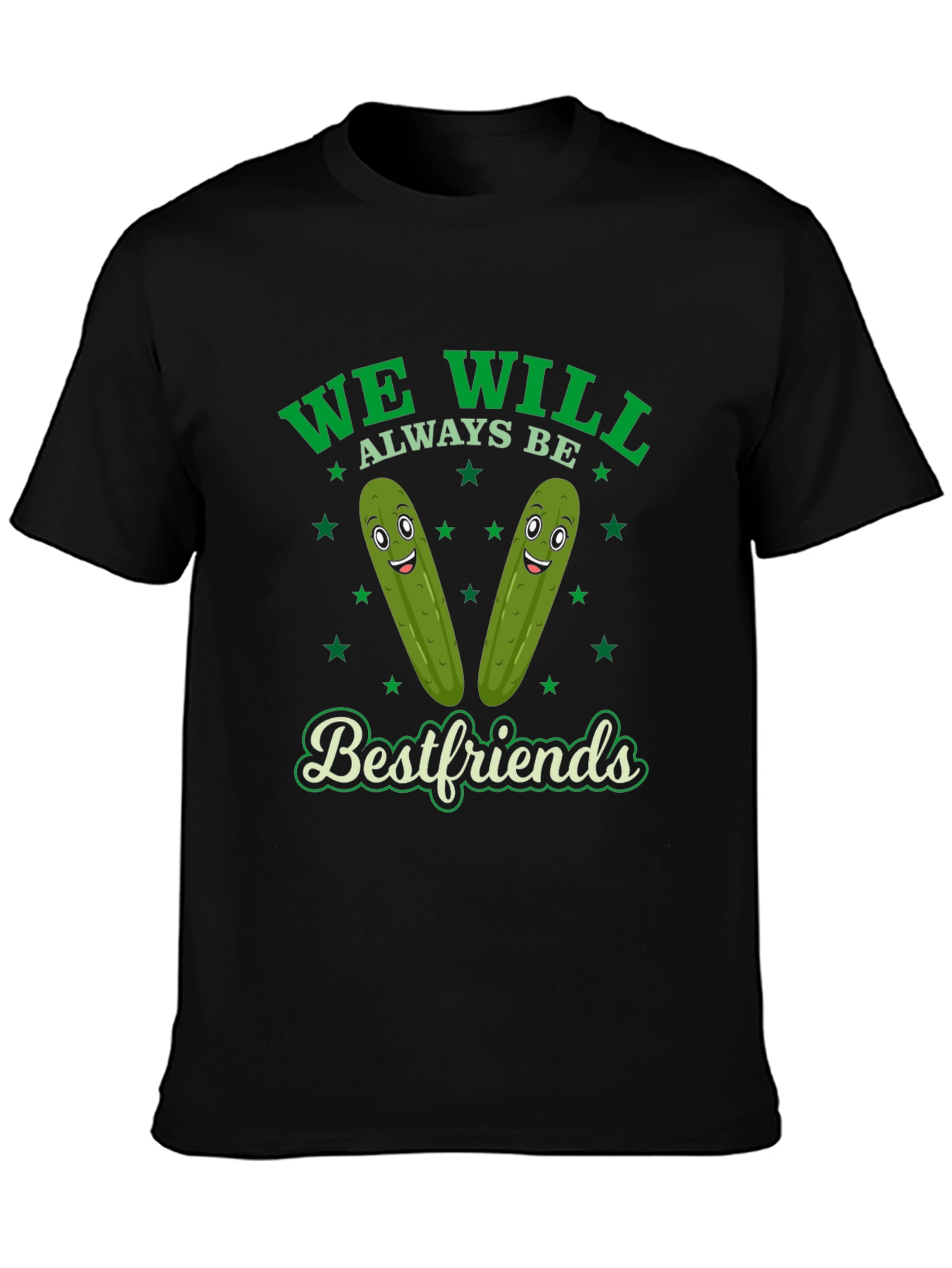 Black Funny Pickle Best Friends Graphic T-Shirt view 3