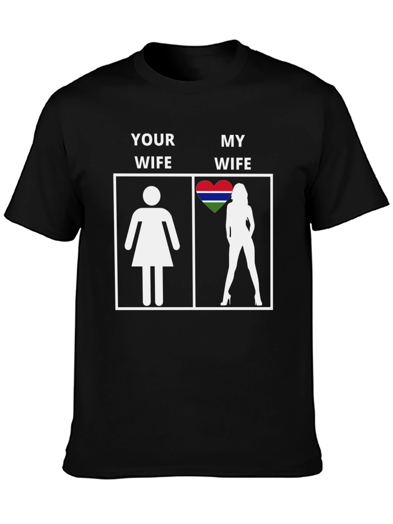 Black Gambia Wife Novelty Graphic T-Shirt view 3