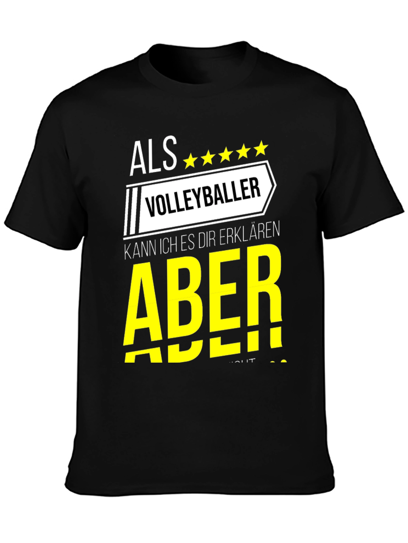 Black Volleyball Player T-Shirt - Als Volleyballer - Funny Sports Tee view 3
