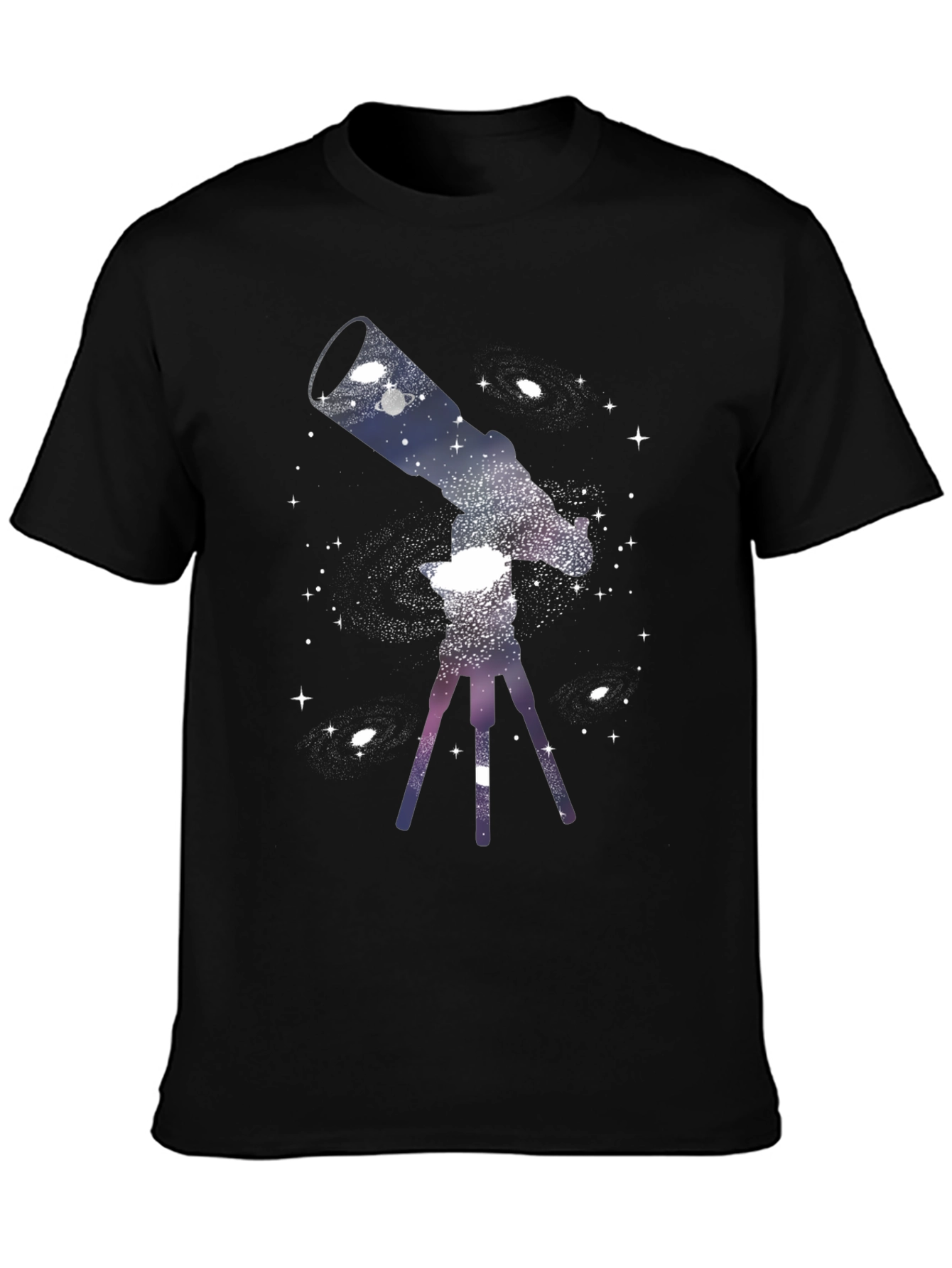 Black Cosmic Telescope Graphic Tee - Black view 3