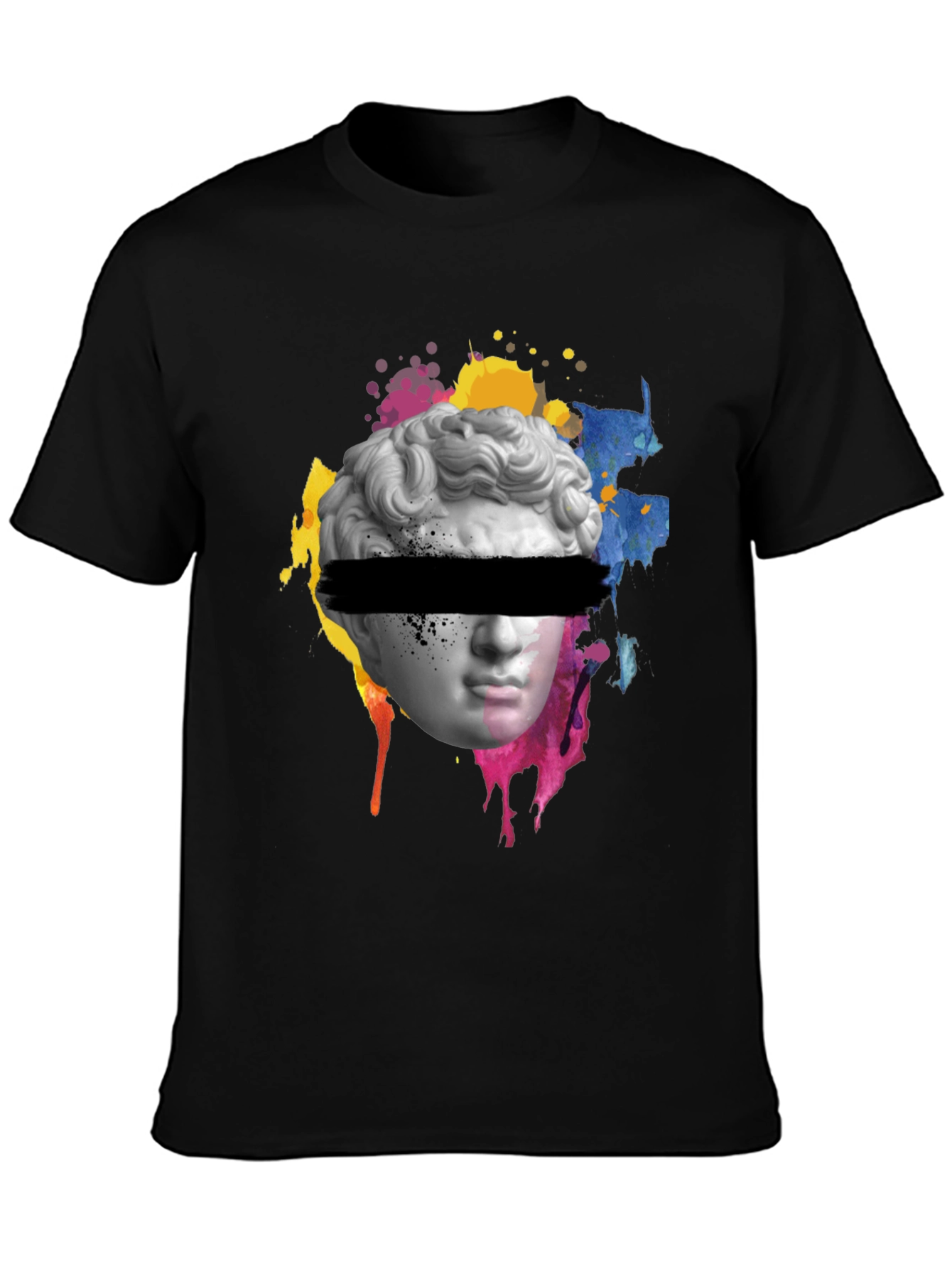 Black Statue Head Graphic Tee - Artistic Streetwear view 3