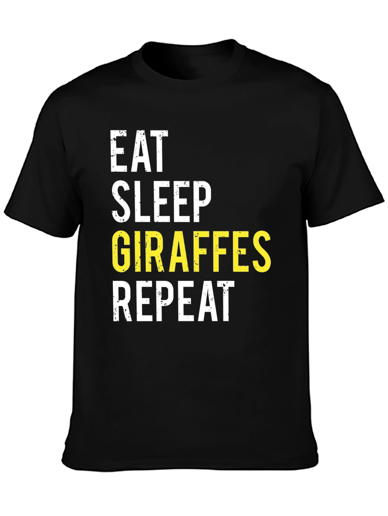 Black Eat Sleep Giraffes Repeat Black T-Shirt view 3
