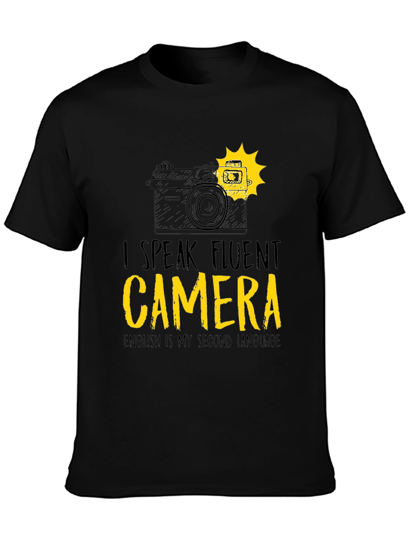Black Fluent Camera T-Shirt - Photographer's Tee view 3