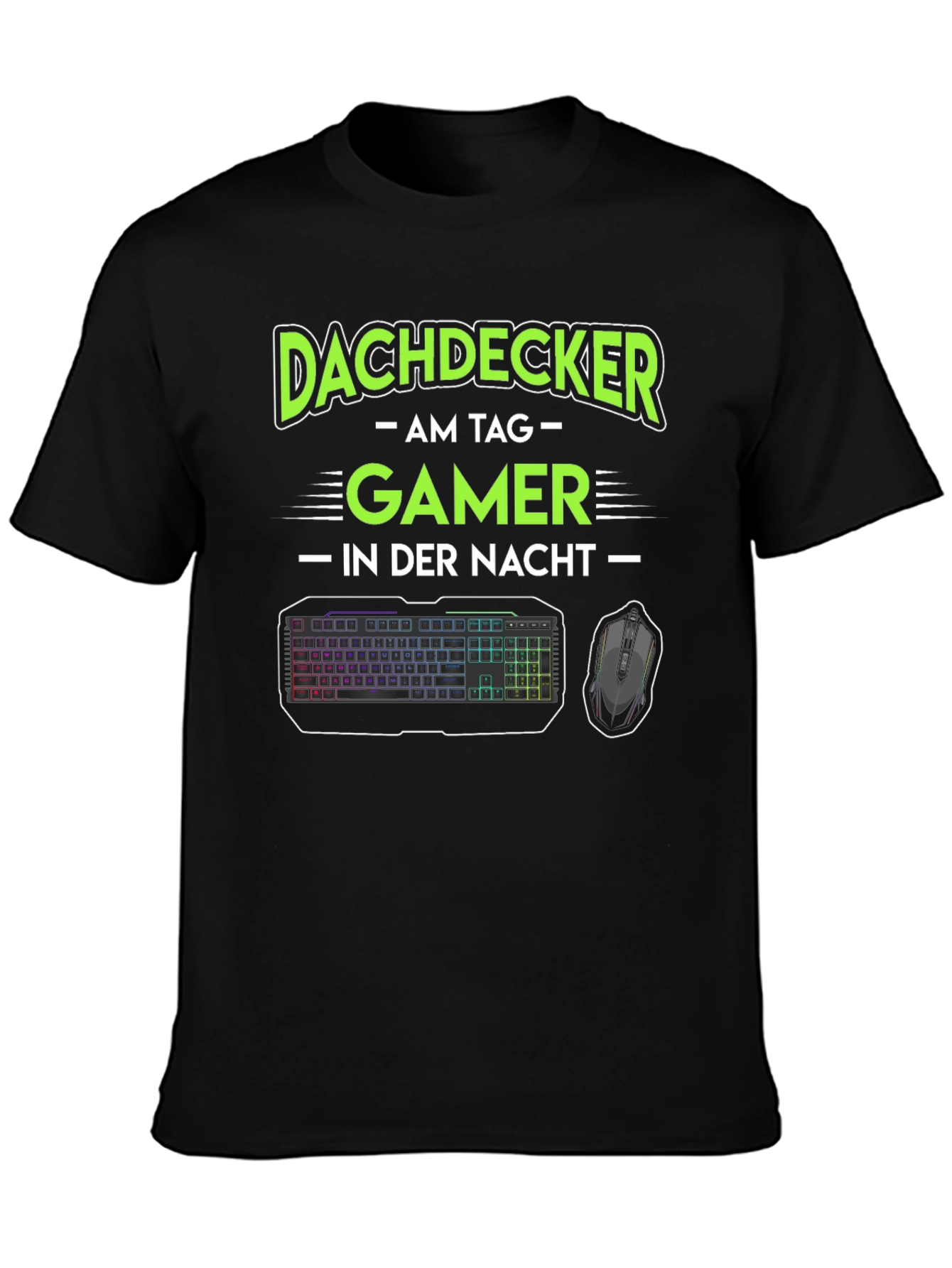 Black Dachdecker Gamer Black T-Shirt view 3