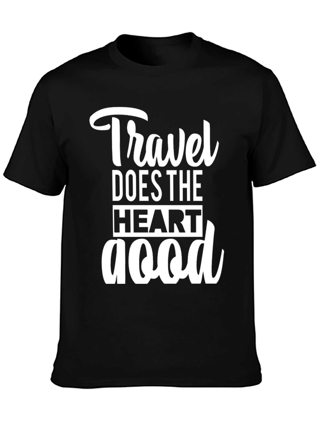 Black Travel Does the Heart Good Black Graphic Tee view 3